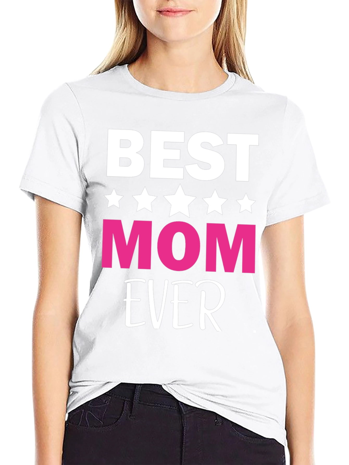 Black Best Mom Ever Graphic Tee - Black view 9