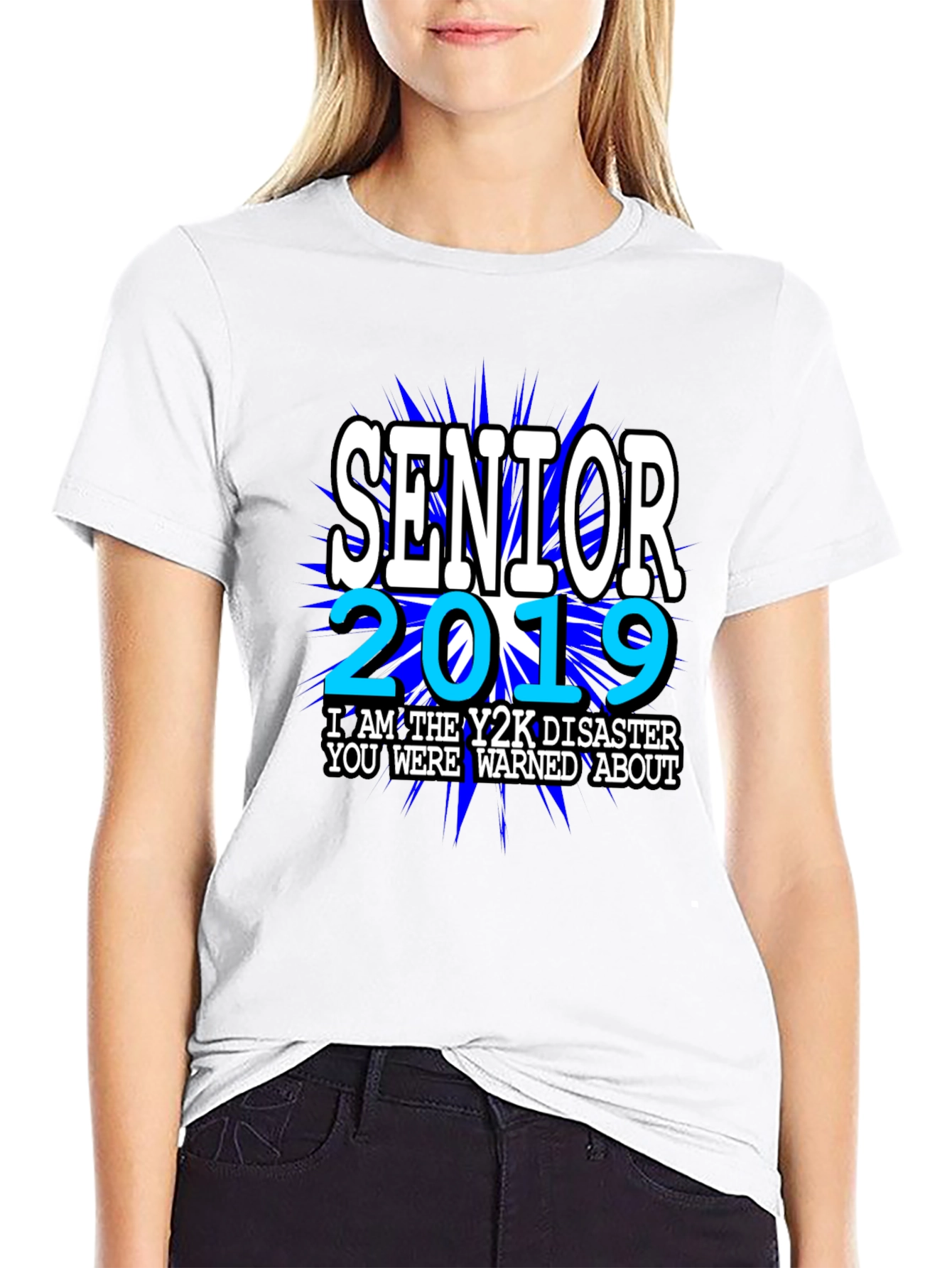 Black Senior 2019 Y2K Disaster T-Shirt view 9