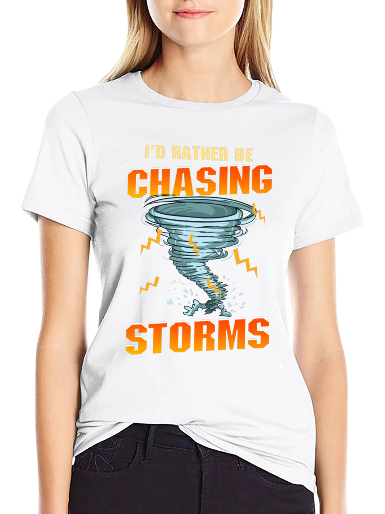 Black Storm Chaser T-Shirt: I'd Rather Be Chasing Storms view 9