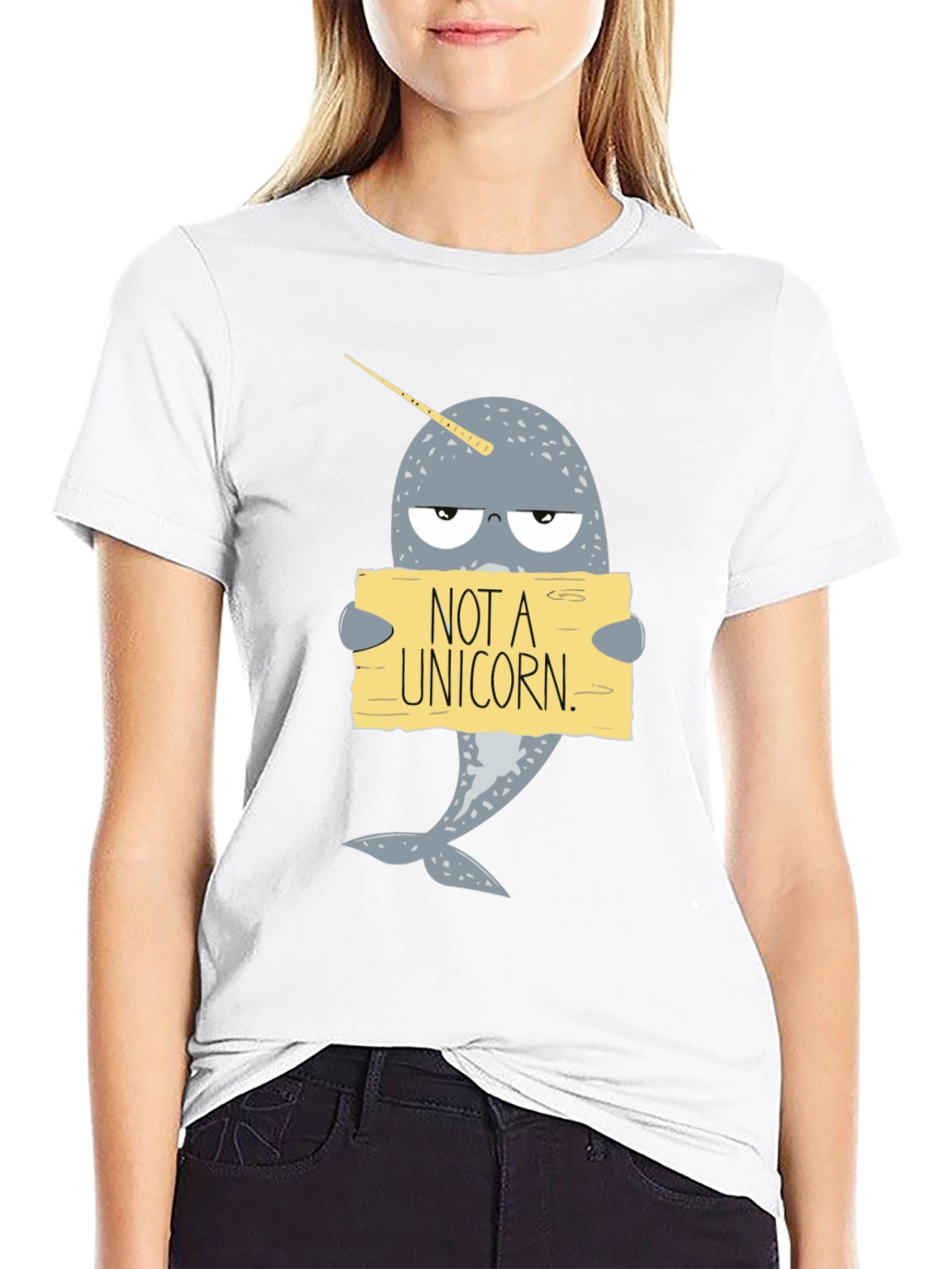 Black Funny Narwhal T-Shirt - Not A Unicorn! view 9