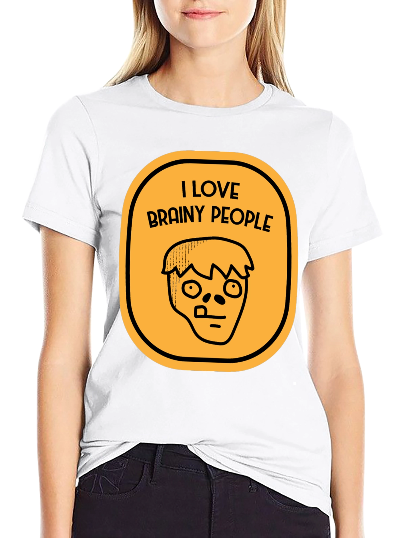 Black I Love Brainy People Graphic T-Shirt view 9