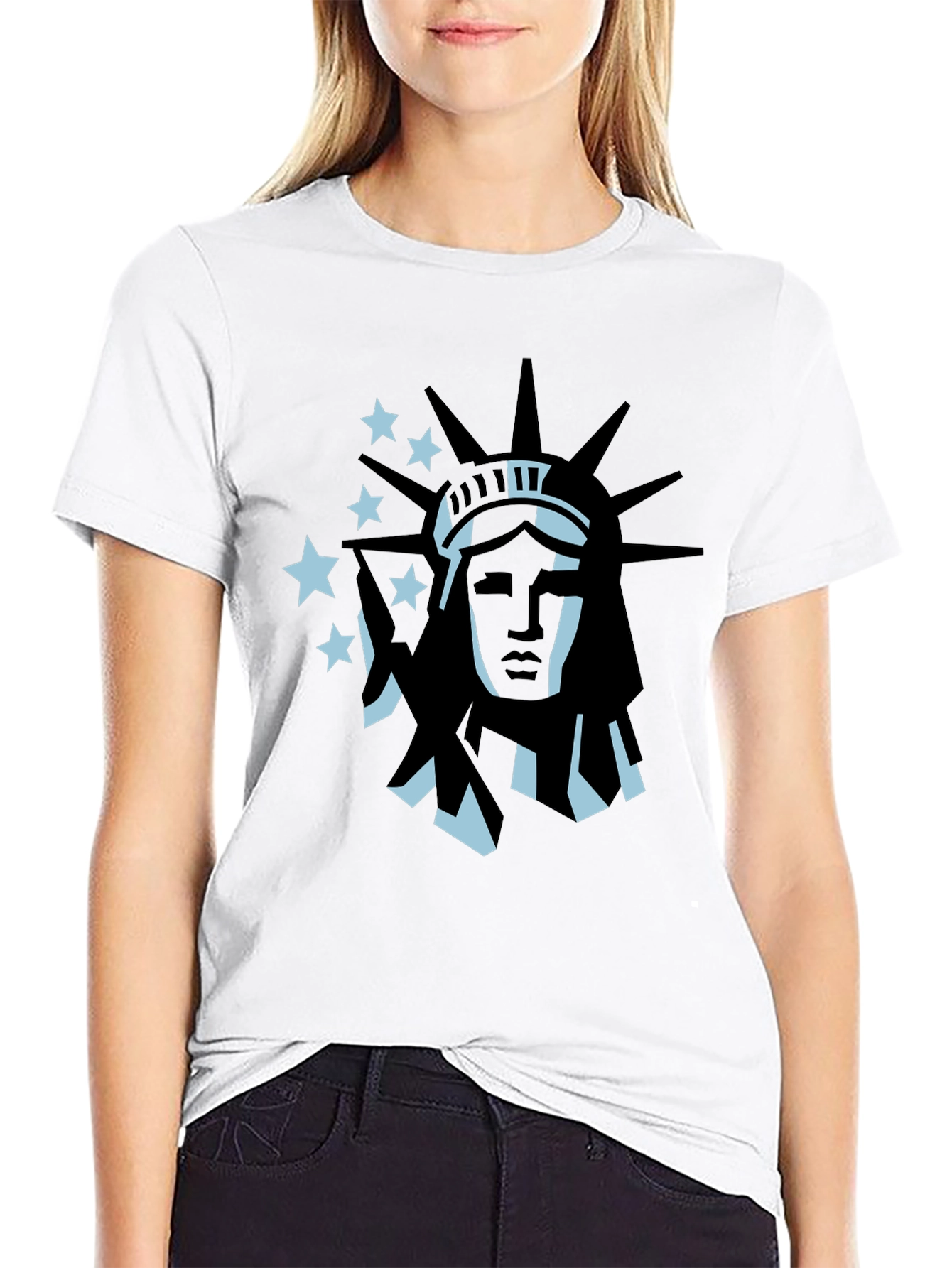 Black Statue of Liberty Graphic Tee - Black view 9