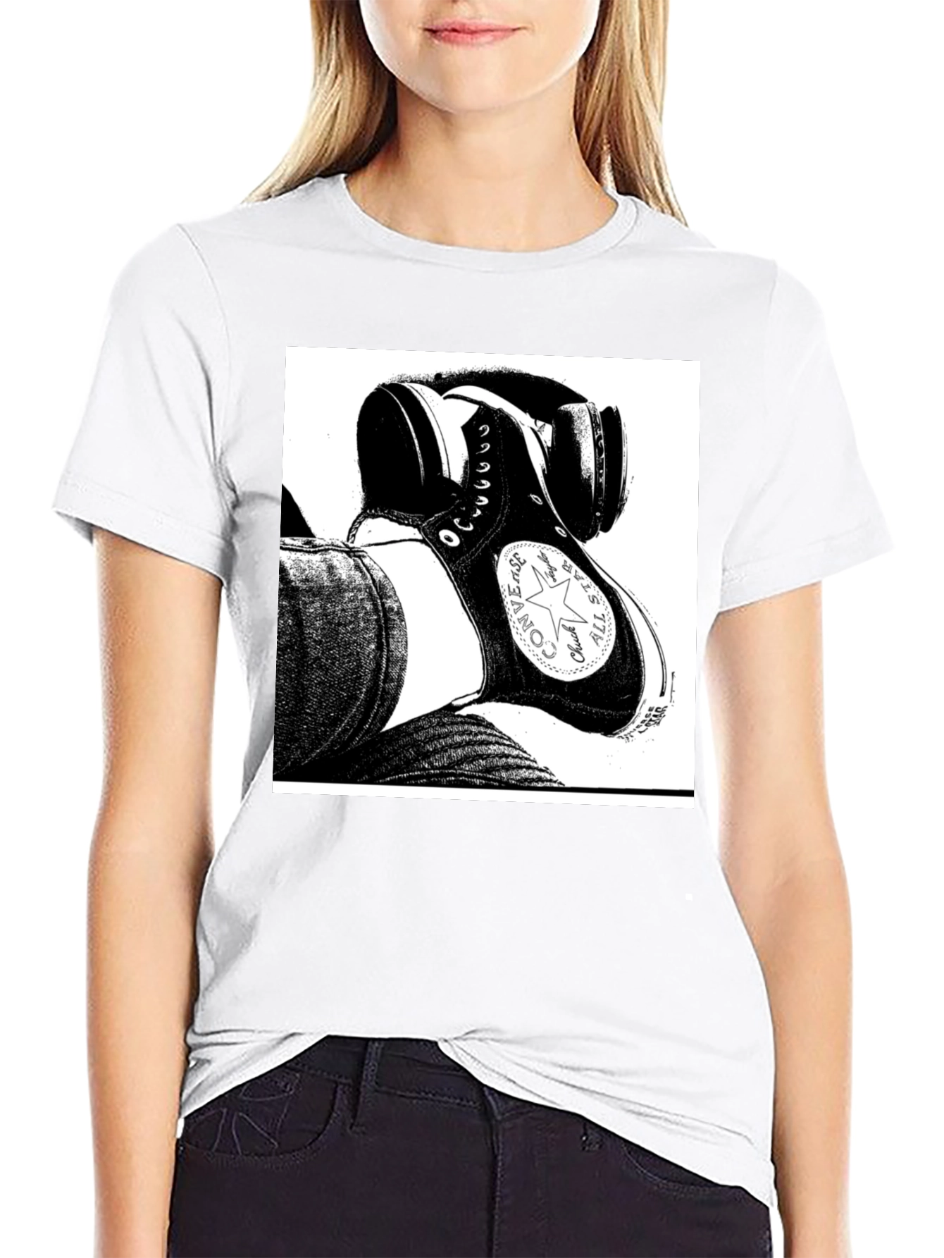 Black Converse High Top Graphic Tee - Street Style view 9
