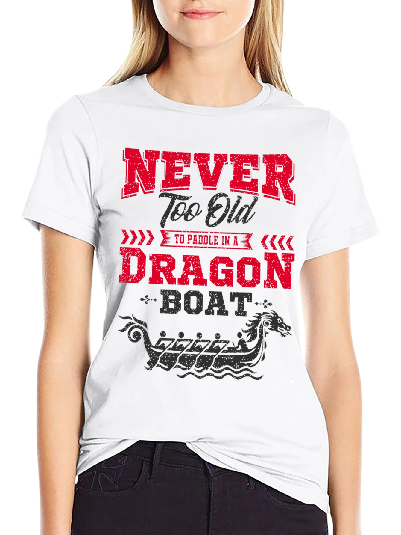 Black Never Too Old Dragon Boat Tee view 9
