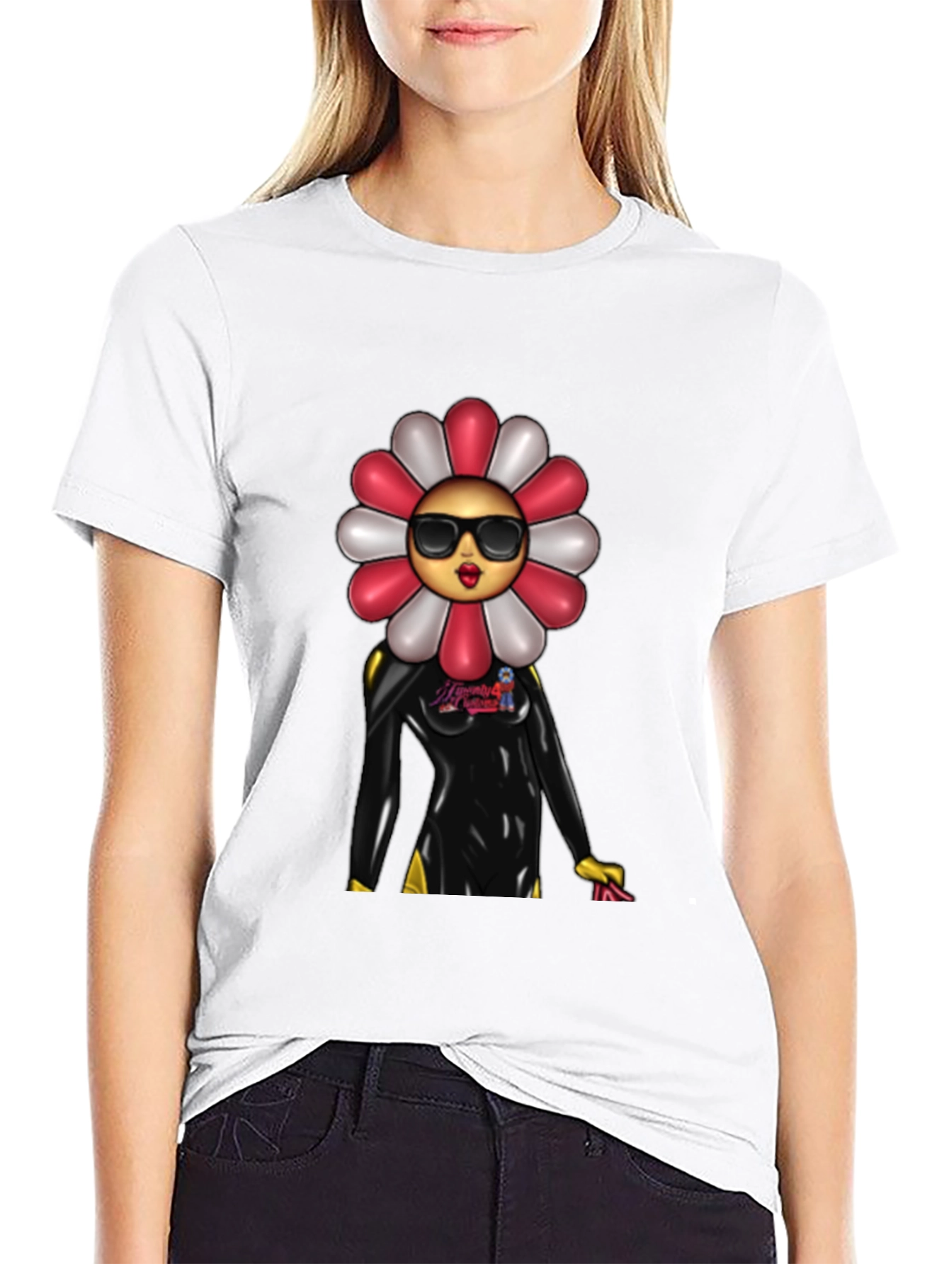 Black Funky Flower Power T-Shirt view 9