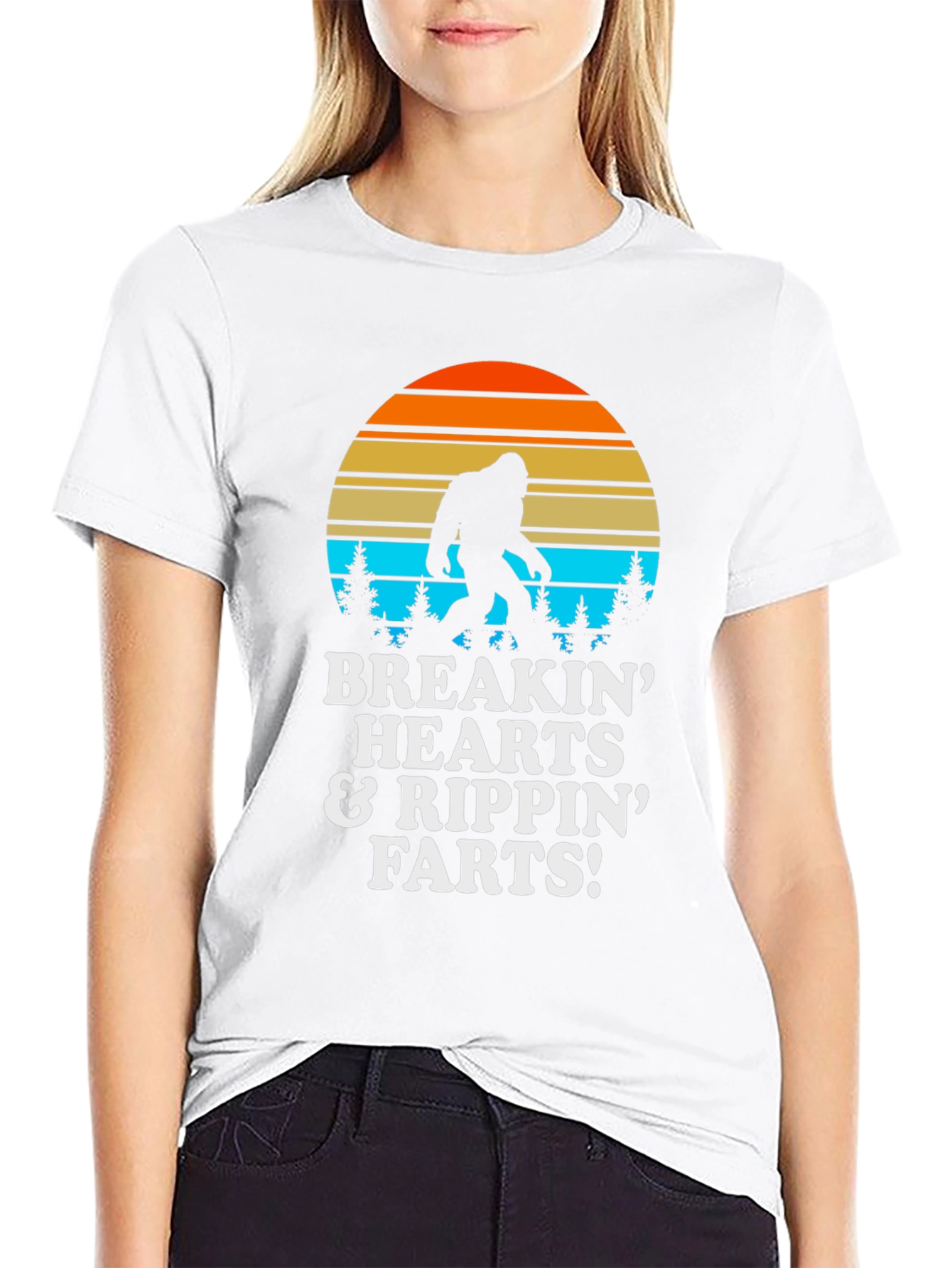Black Breakin Hearts & Rippin Farts Bigfoot T-Shirt view 9