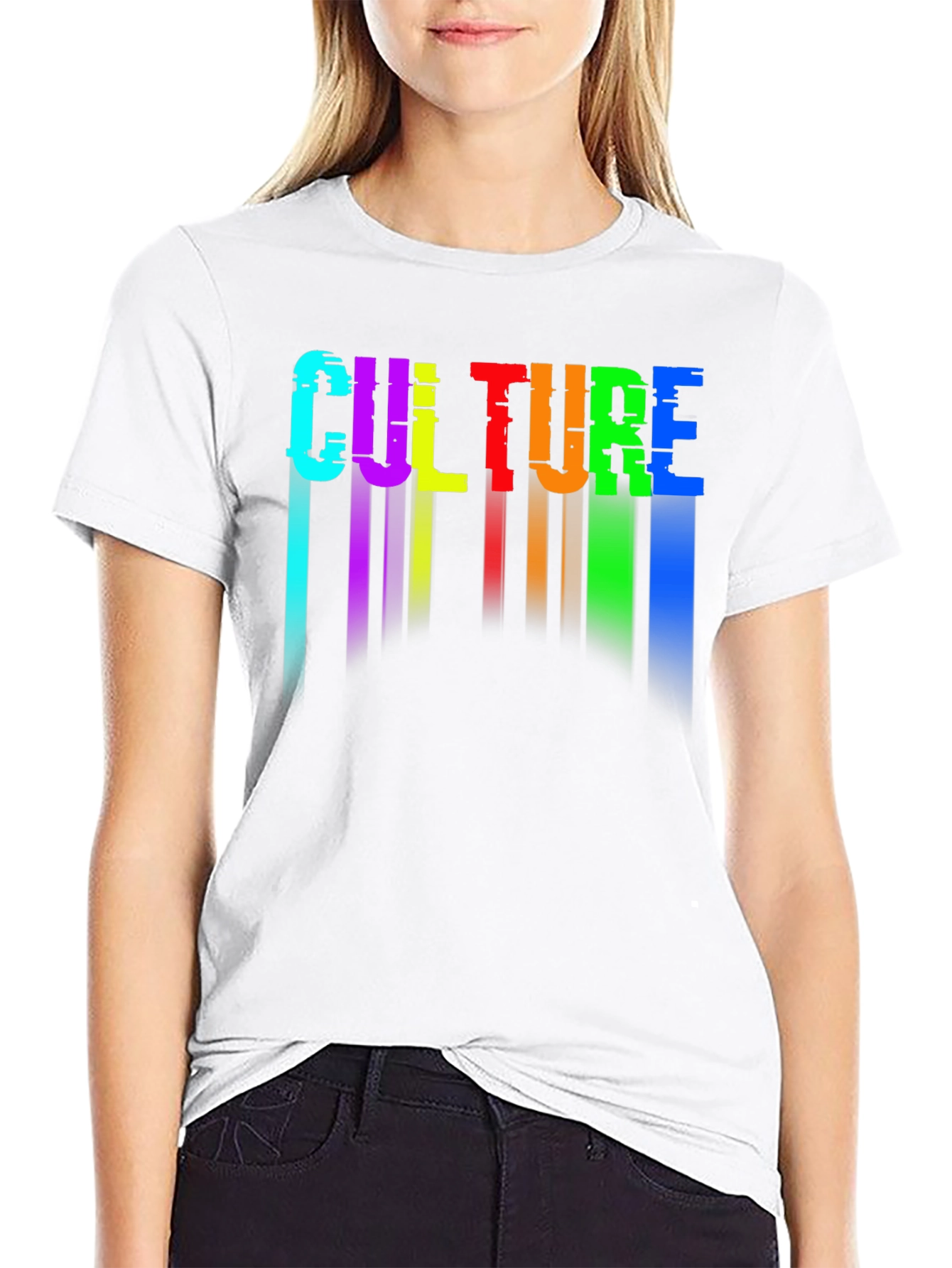 Black Culture Glitch Rainbow Graphic Tee view 9