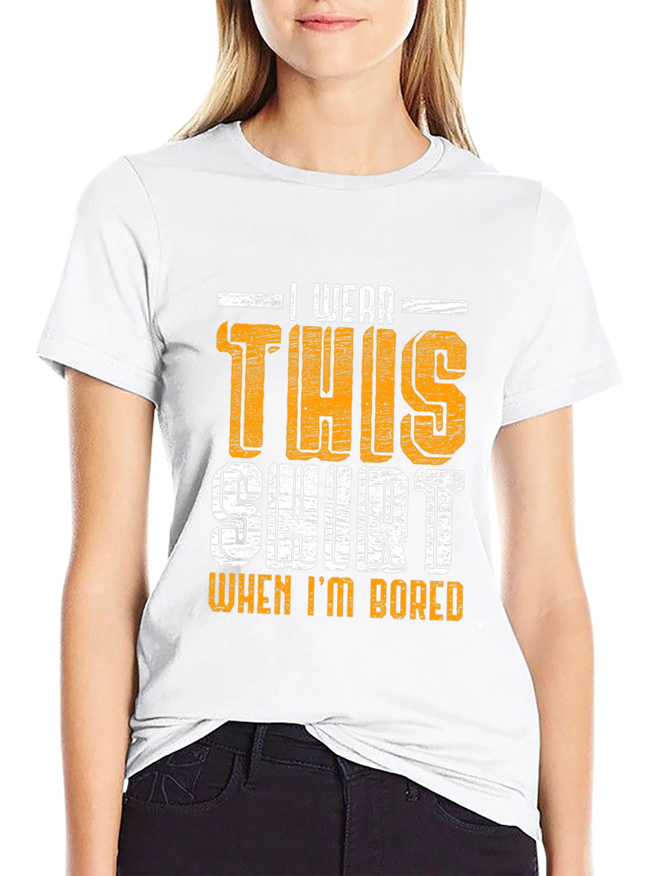 Black Funny 'I Wear This Shirt When I'm Bored' Graphic Tee view 9