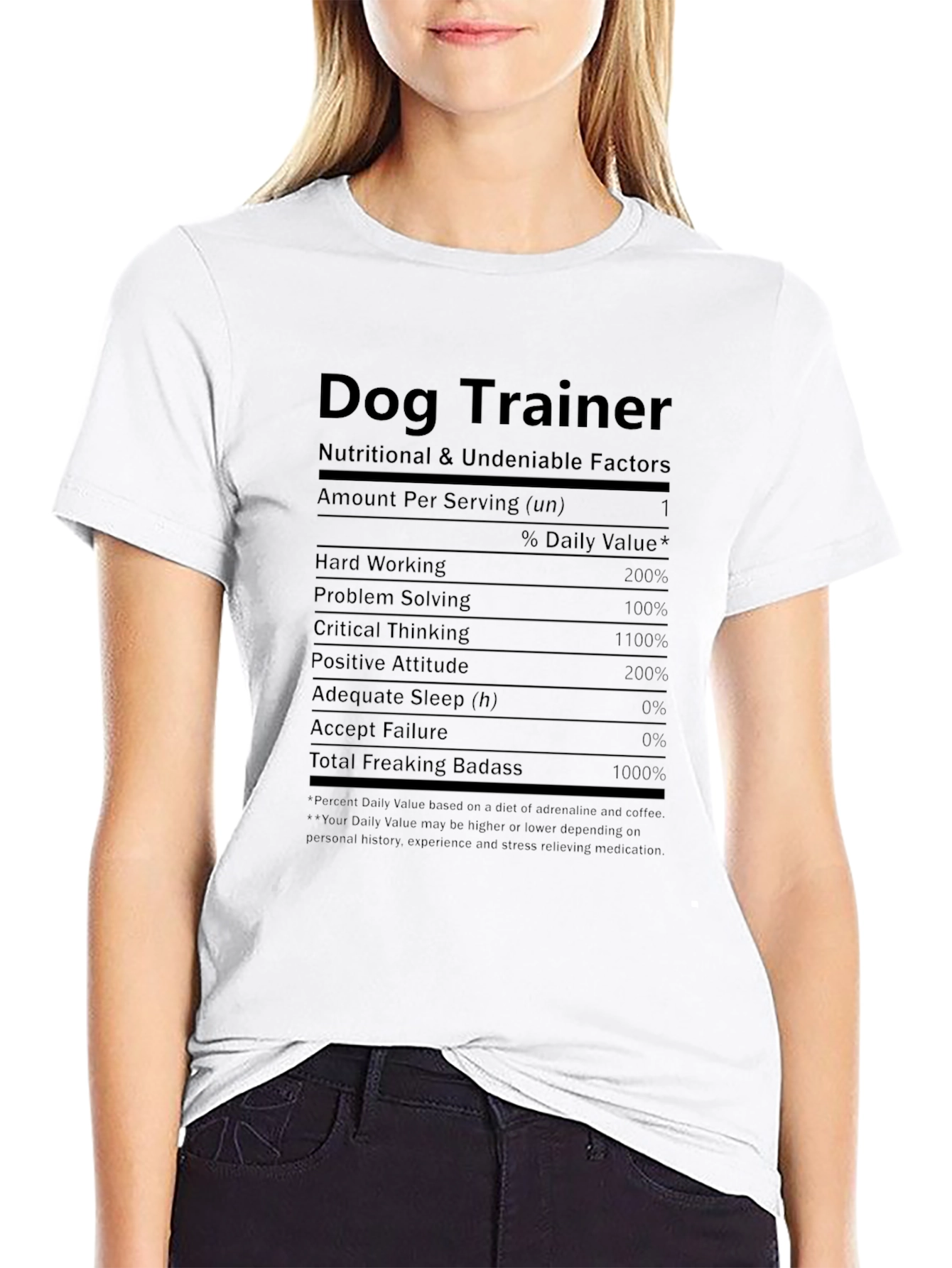 Black Dog Trainer Nutritional Facts T-Shirt view 9