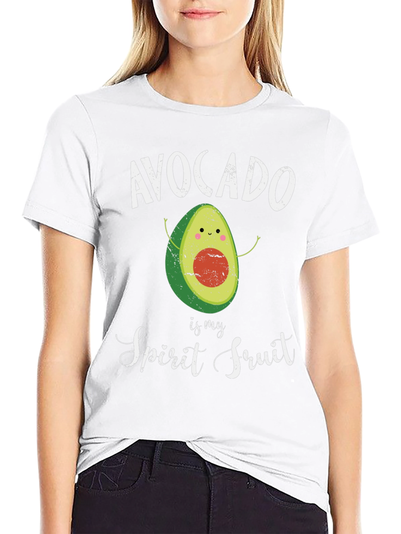 Black Avocado Spirit Fruit Graphic T-Shirt - Black Cotton Tee view 9