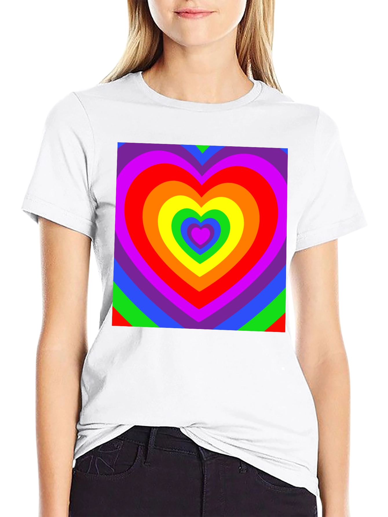Black Rainbow Heart T-Shirt - Vivid Pride Apparel view 9