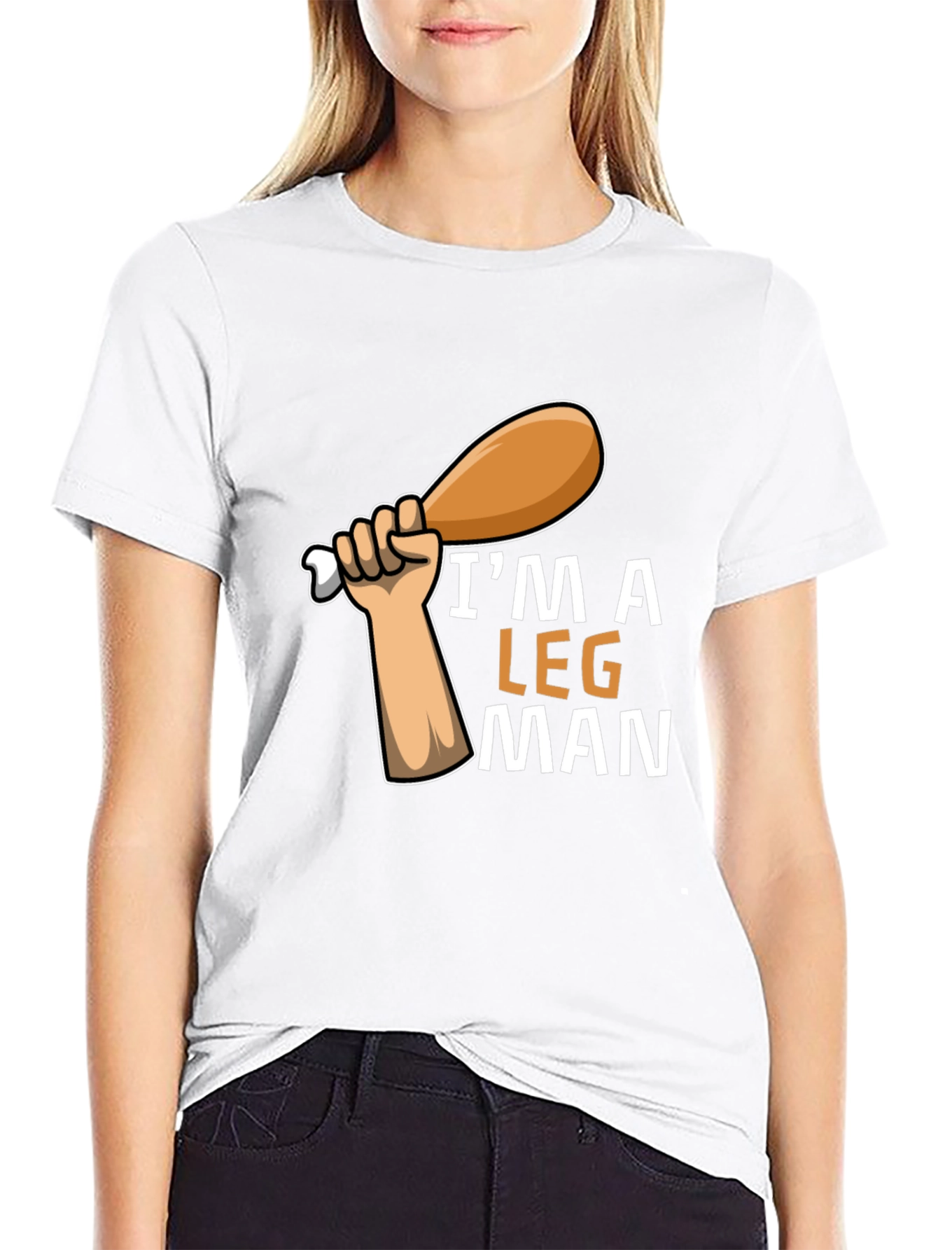 Black I'm a Leg Man Graphic T-Shirt - Funny Foodie Tee view 9