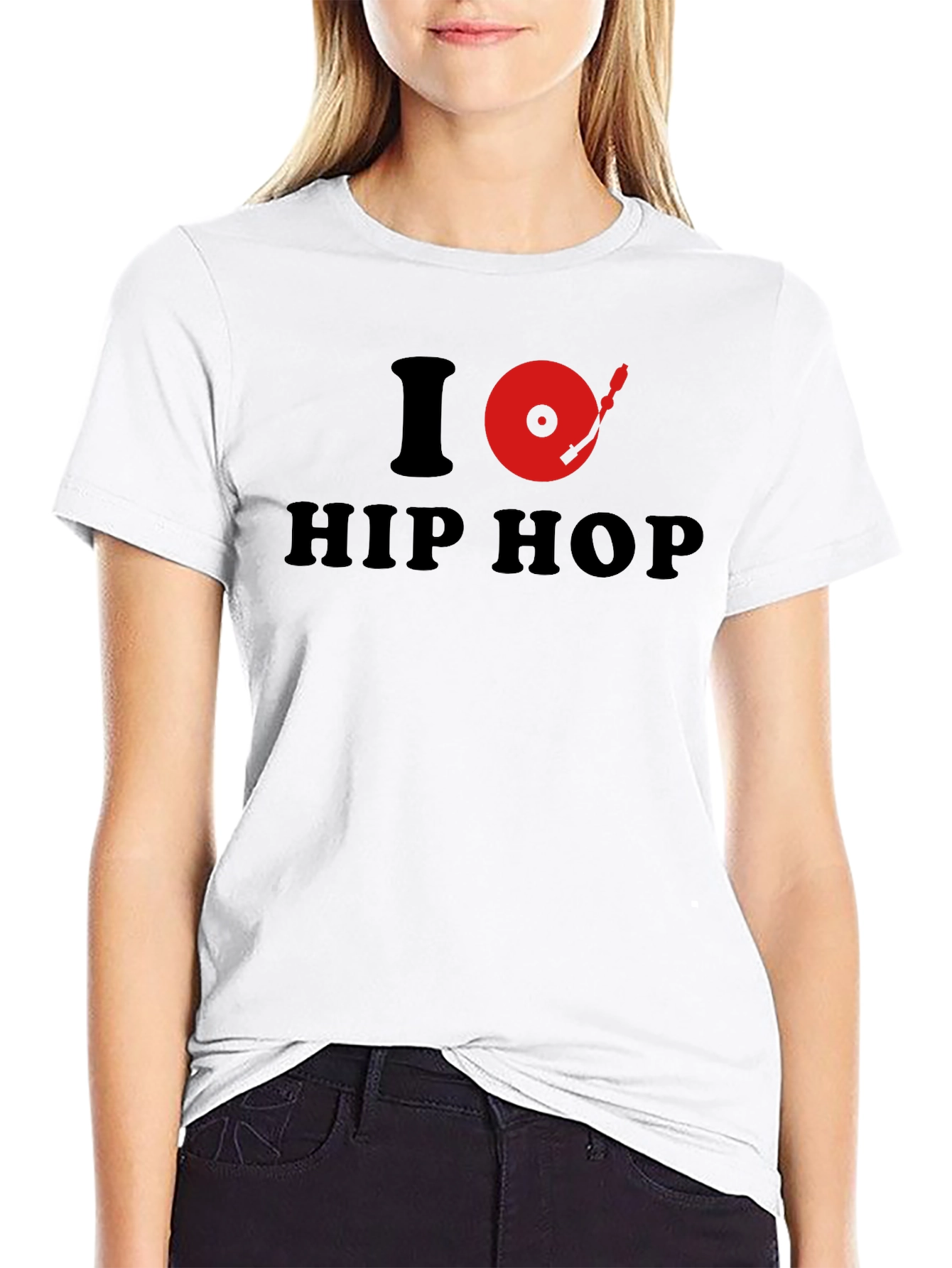 Black I Turntable Hip Hop Graphic Tee - Black view 9