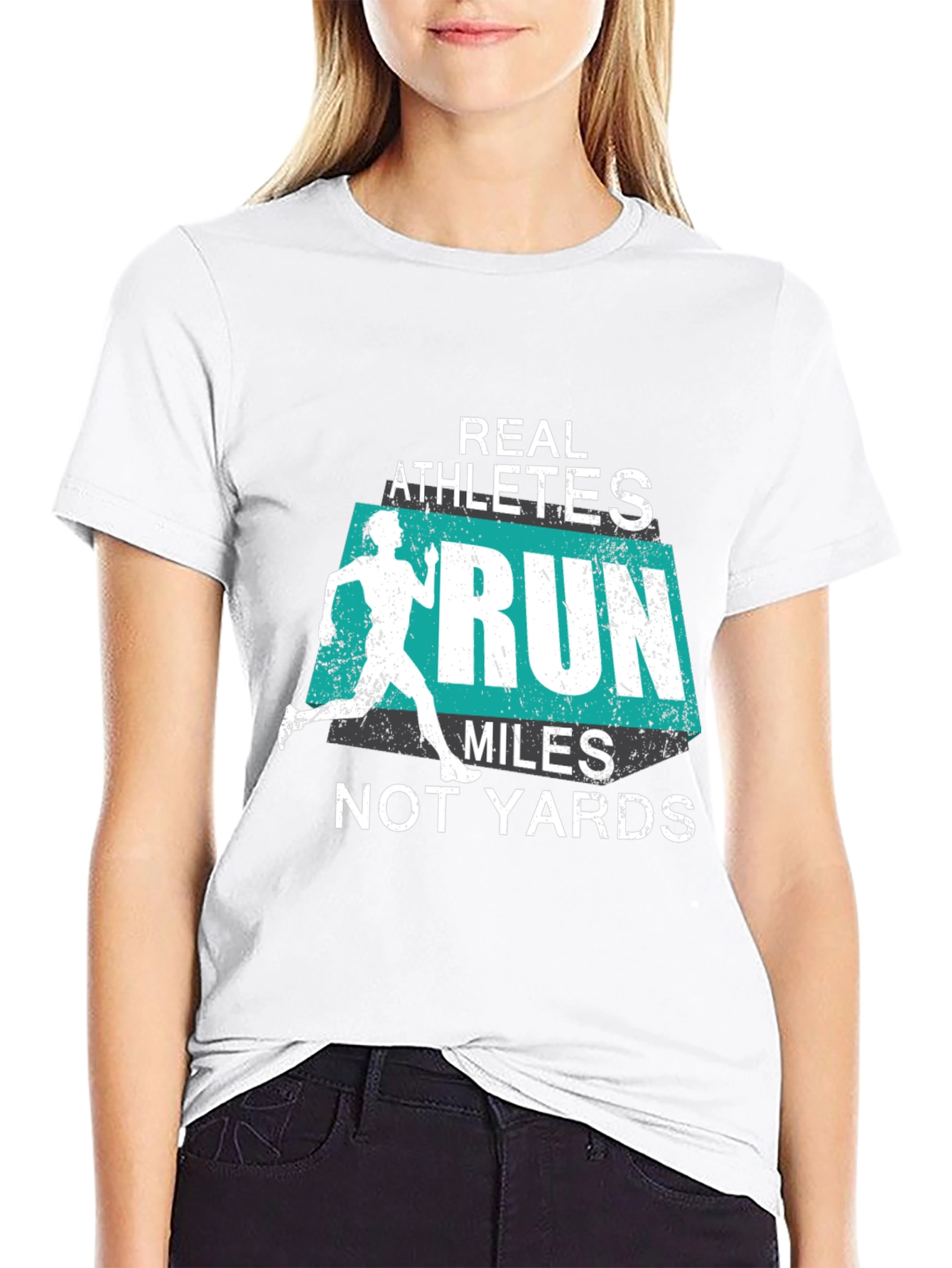 Black Real Athletes Run Miles T-Shirt view 9