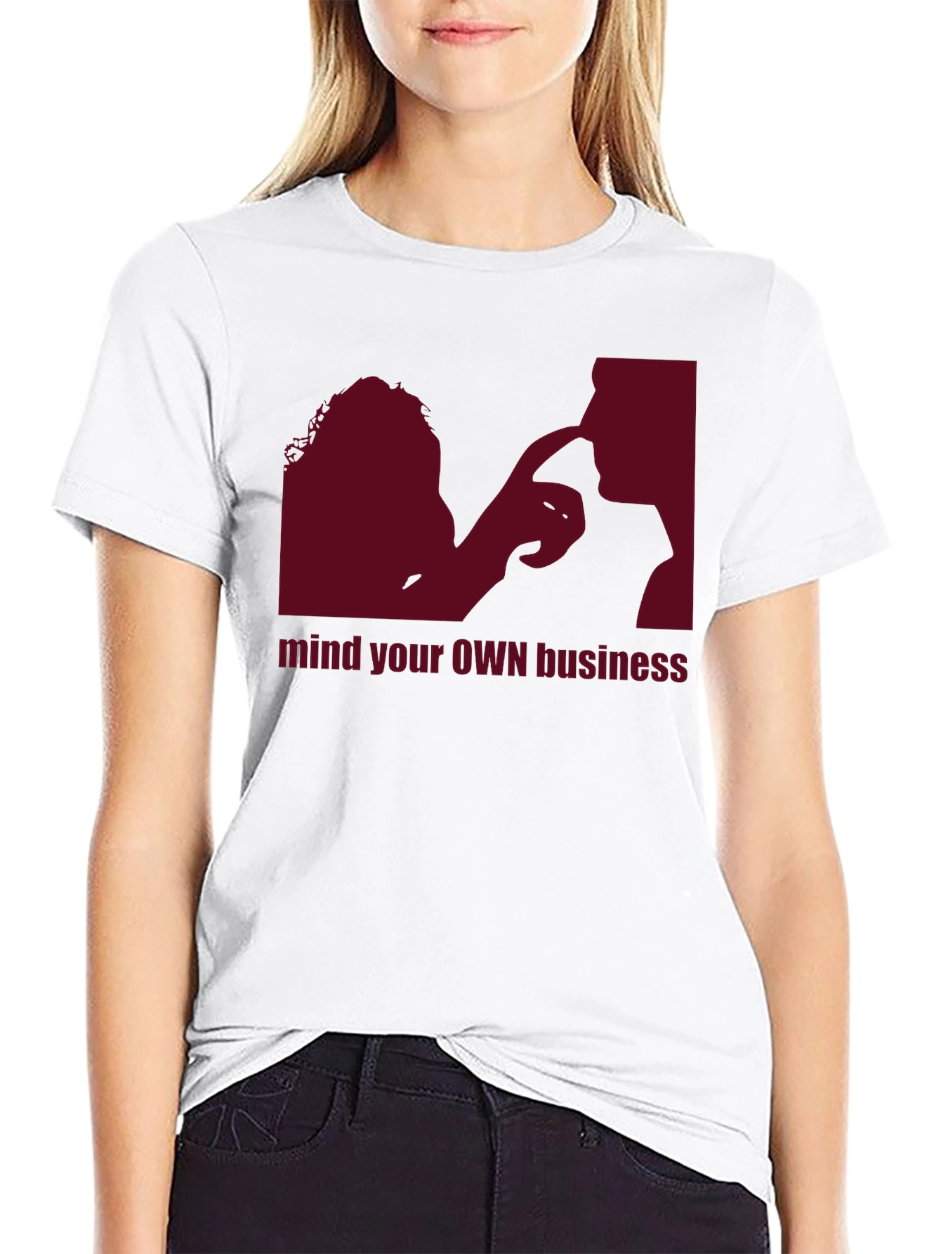 Black Mind Your Own Business Graphic Tee - Unisex view 9