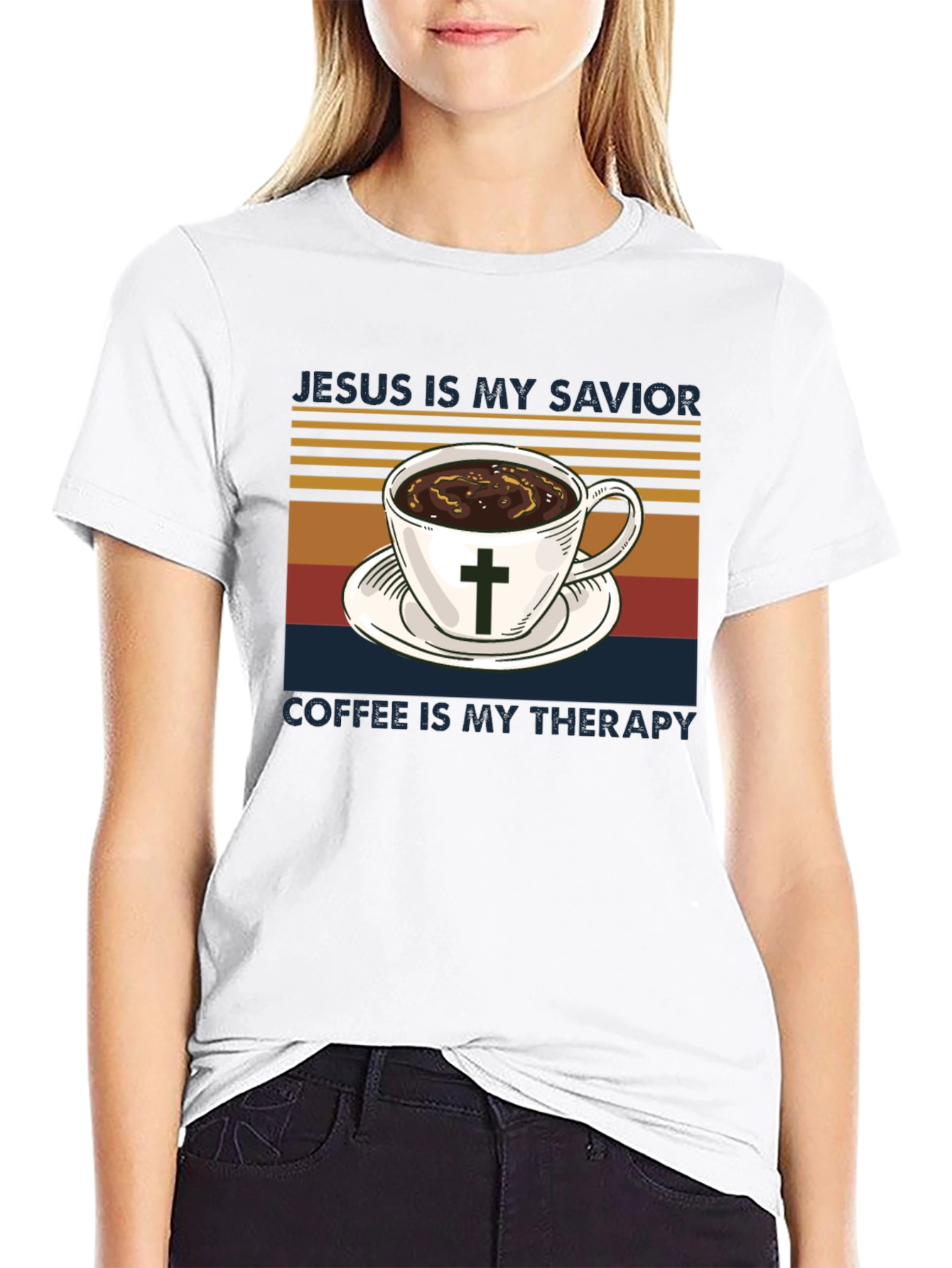 Jesus Is My Savior Coffee Is My Therapy T-Shirt - 9