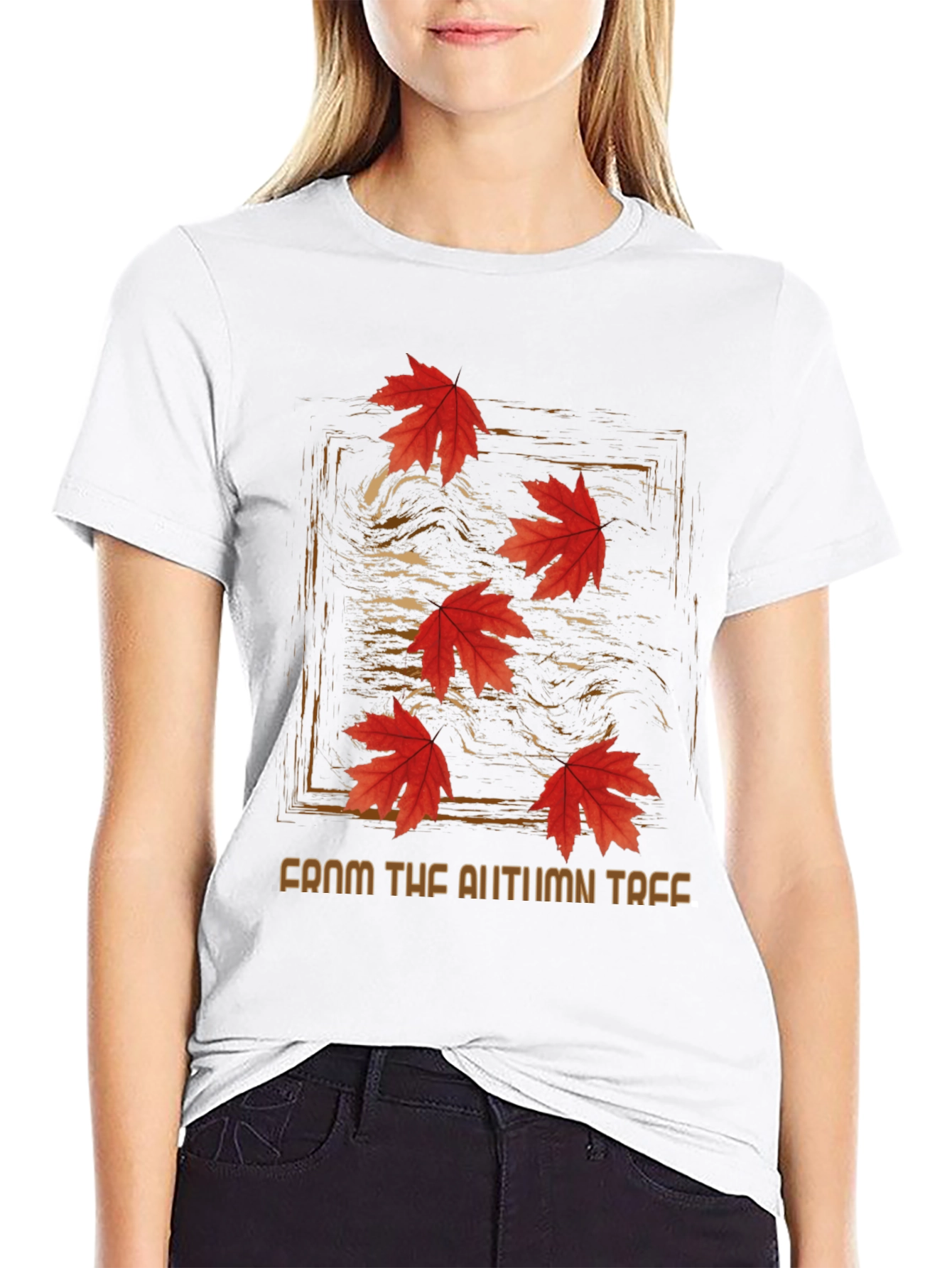 Black Autumn Leaves Graphic Tee - From The Autumn Tree view 9