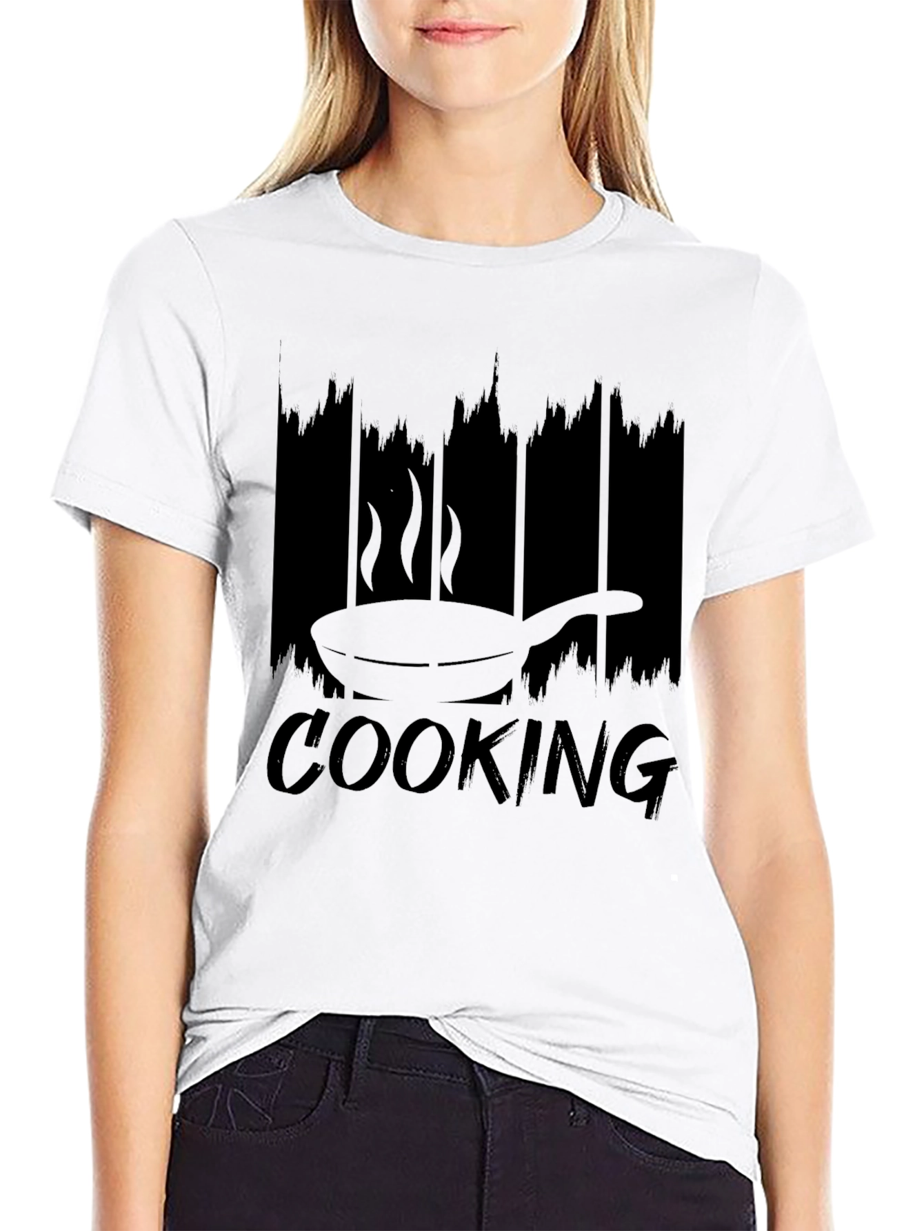Black Cooking Frying Pan Graphic T-Shirt view 9