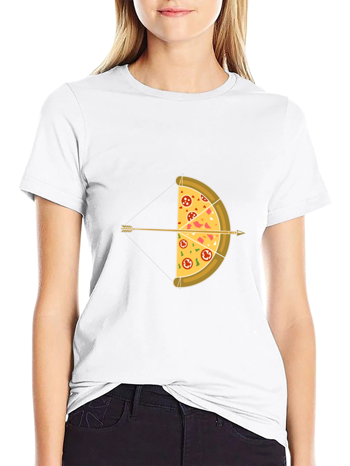 Black Pizza Bow & Arrow Graphic Tee view 9