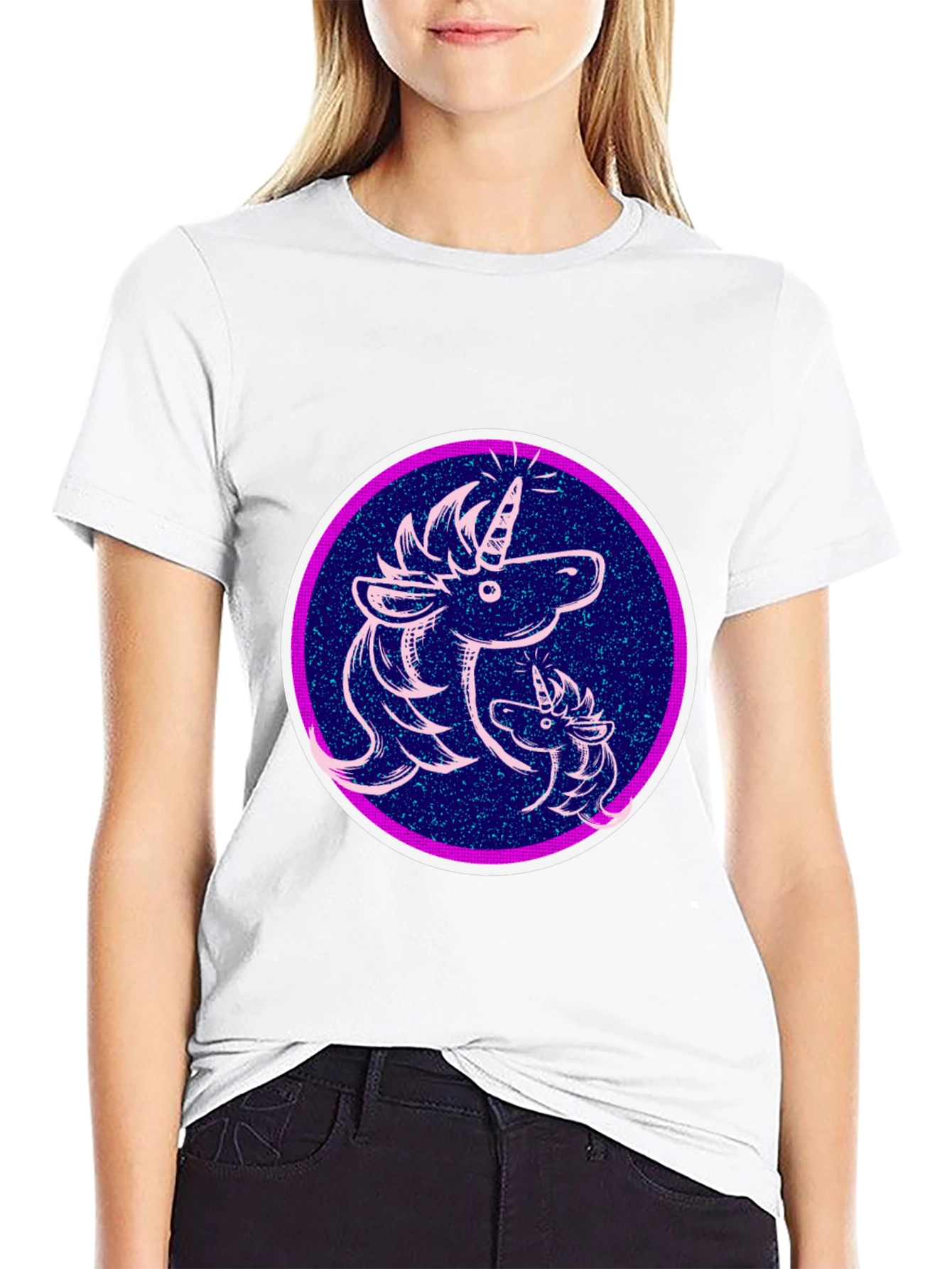 Black Unicorn Graphic Black T-Shirt view 9