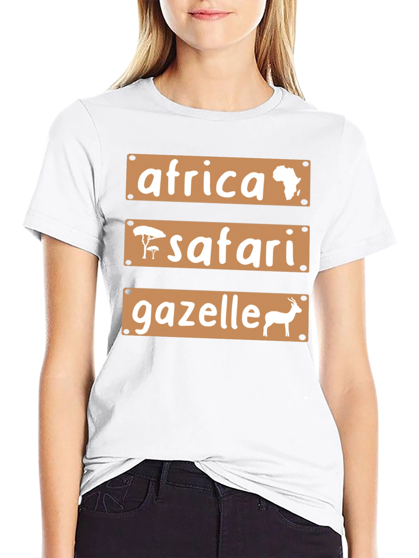 Black Africa Safari Gazelle Graphic T-Shirt view 9