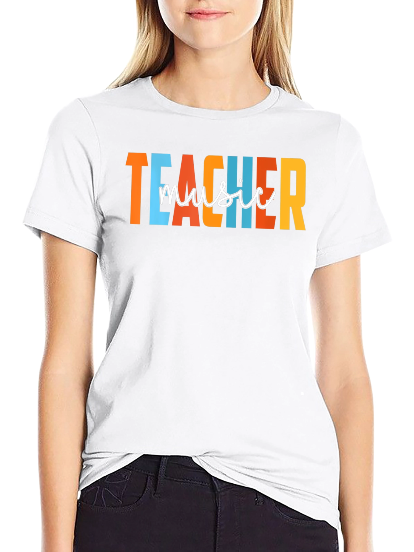 Black Music Teacher Graphic T-Shirt view 9