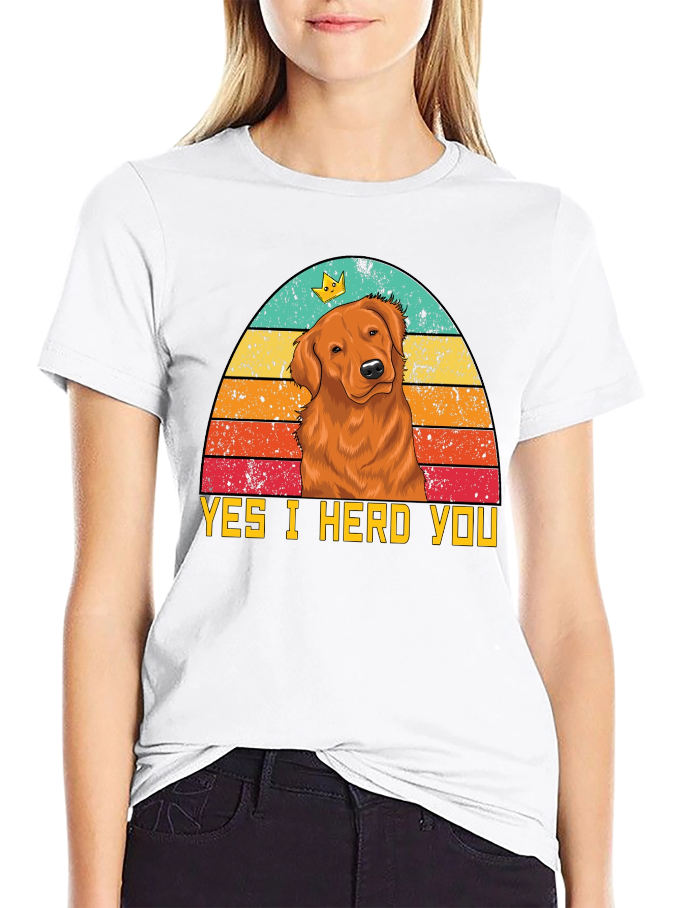 Black Yes I Herd You Dog T-Shirt view 9