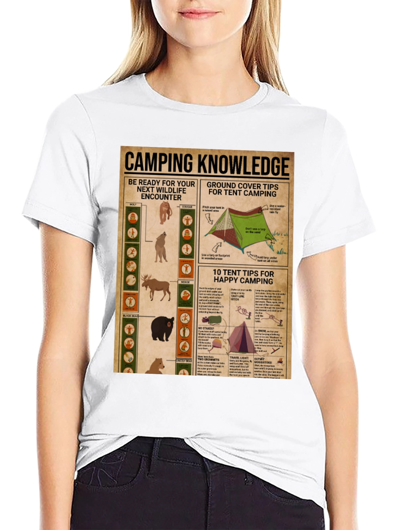 Black Camping Knowledge T-Shirt view 9