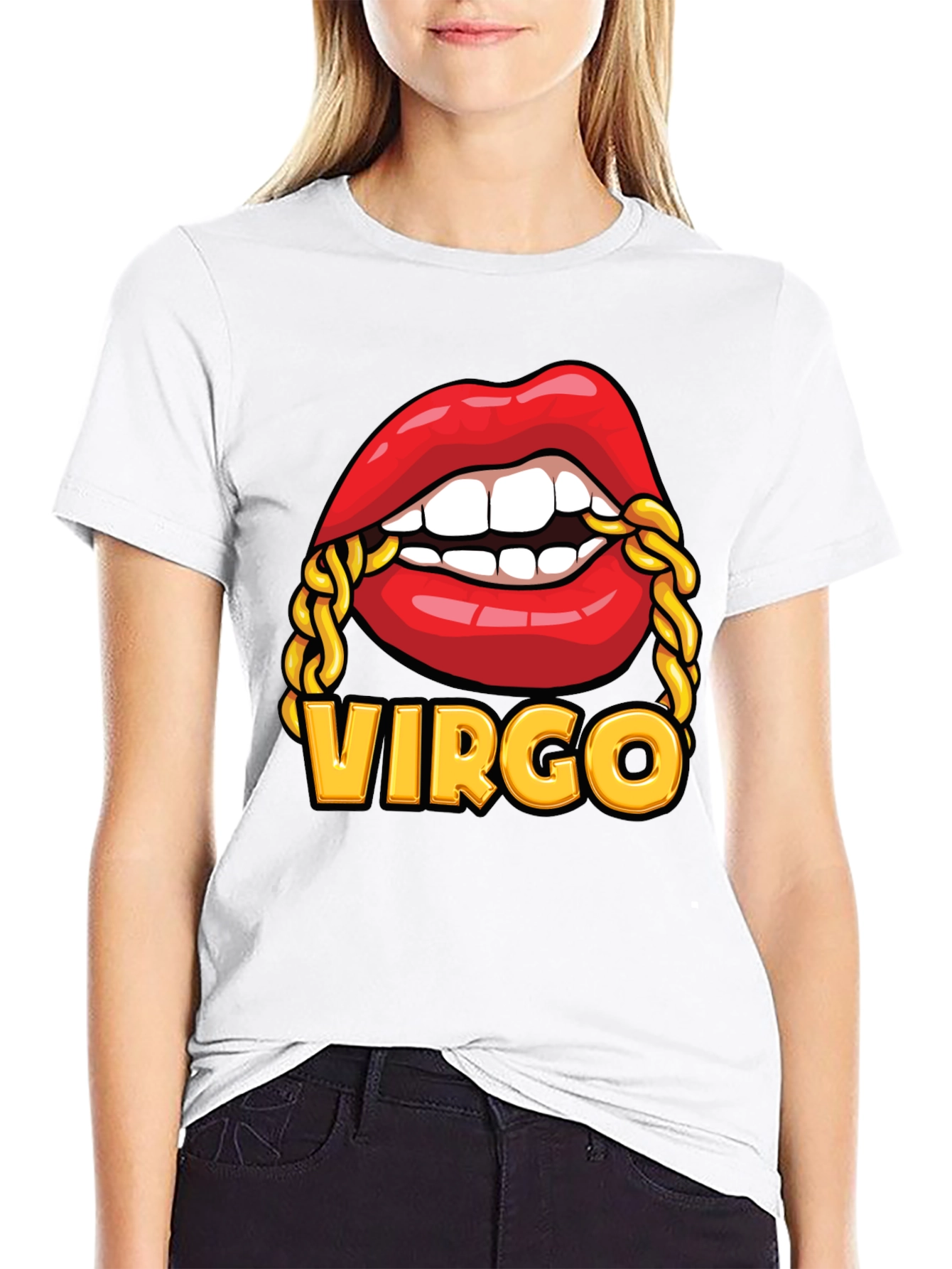 Black Virgo Lips Graphic Tee view 9