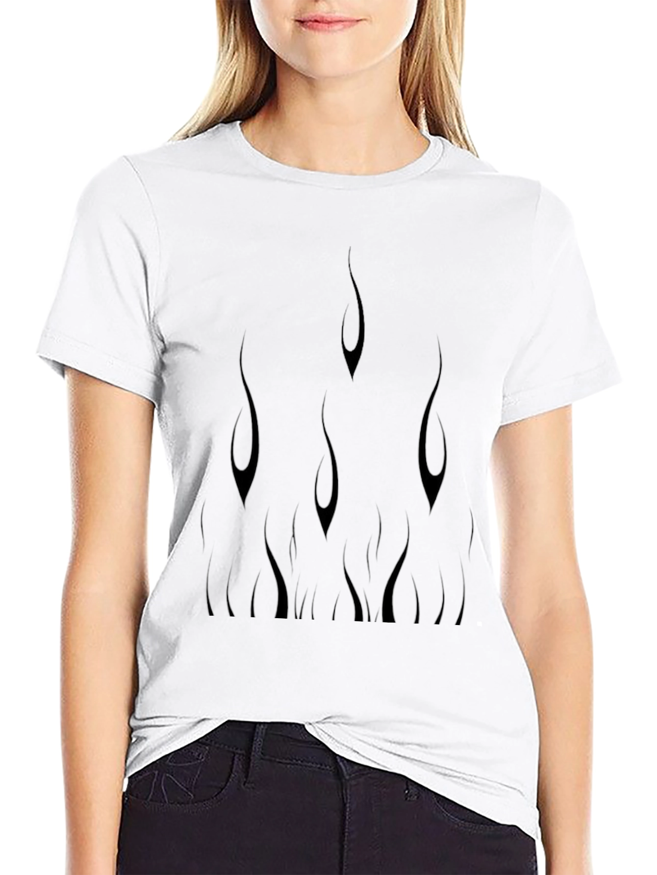 Black Men's Black Flame Graphic Tee view 9