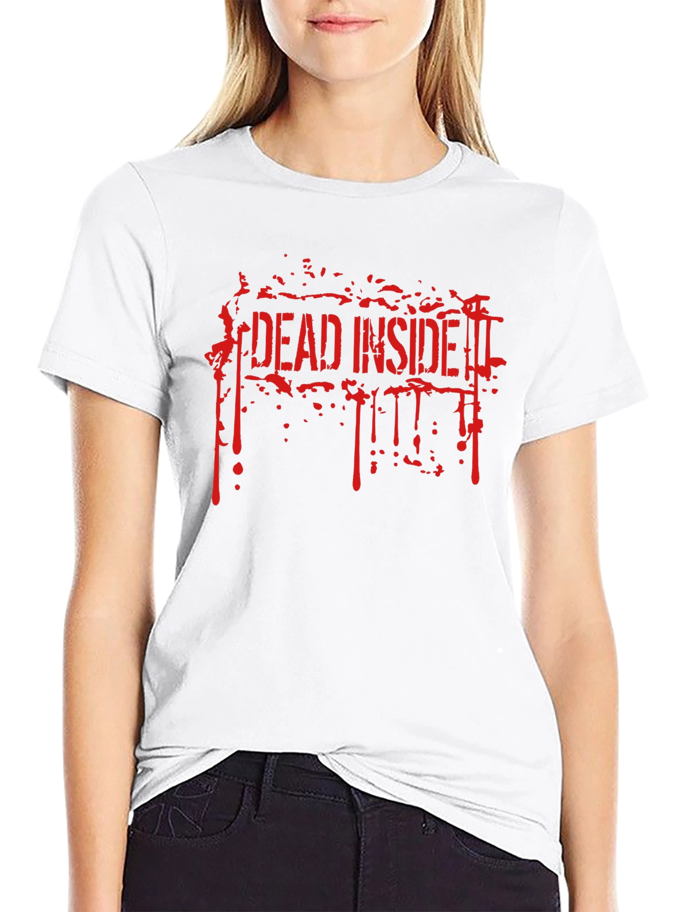 Black Dead Inside Men's Graphic Tee - Black view 9