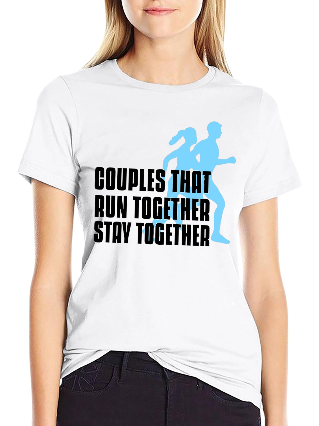 Black Couples Run Together T-Shirt - Matching Athletic Apparel view 9