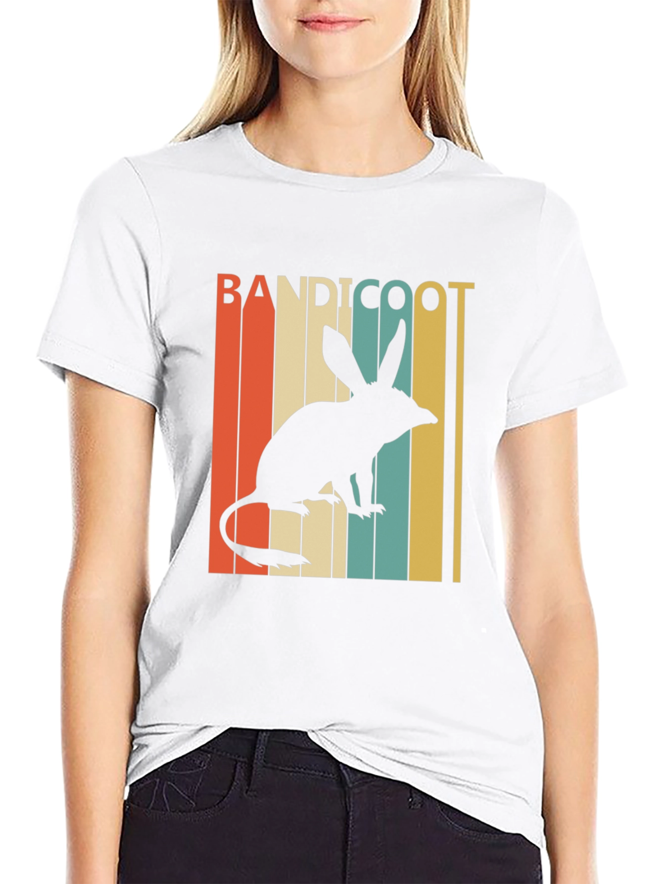 Black Bandicoot Retro Style T-Shirt view 9