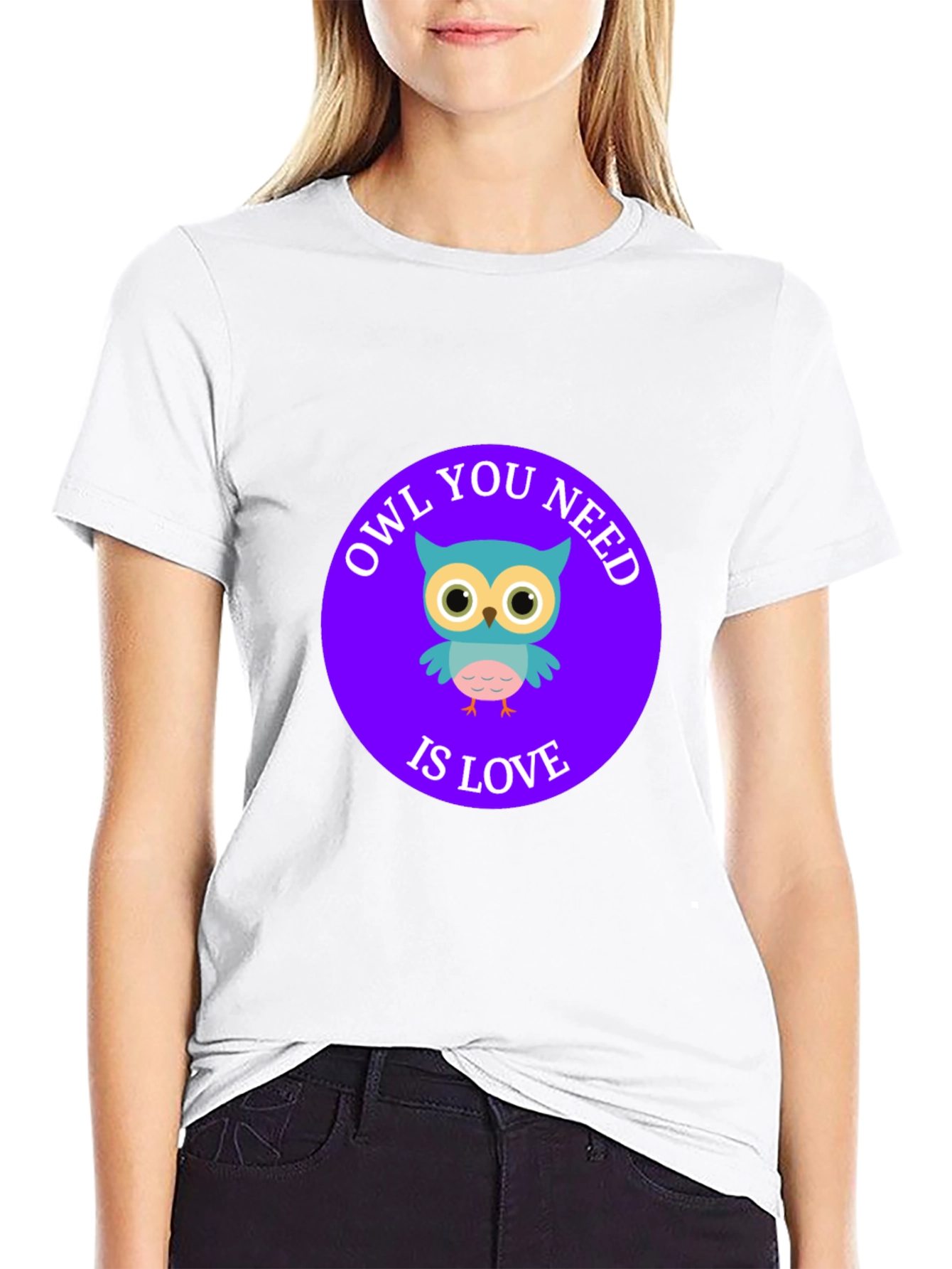 Black Owl You Need Is Love T-Shirt - Cute Cartoon Design view 9