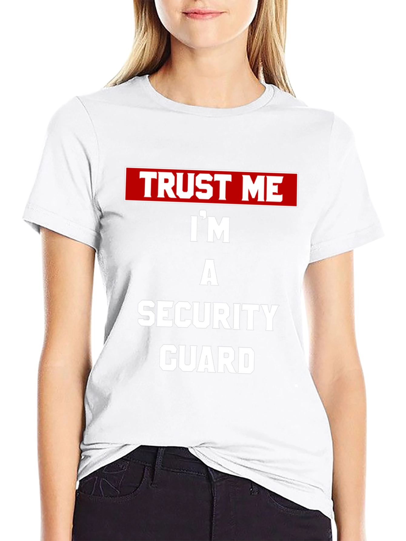Black Trust Me Security Guard Tee - Black Novelty T-Shirt view 9