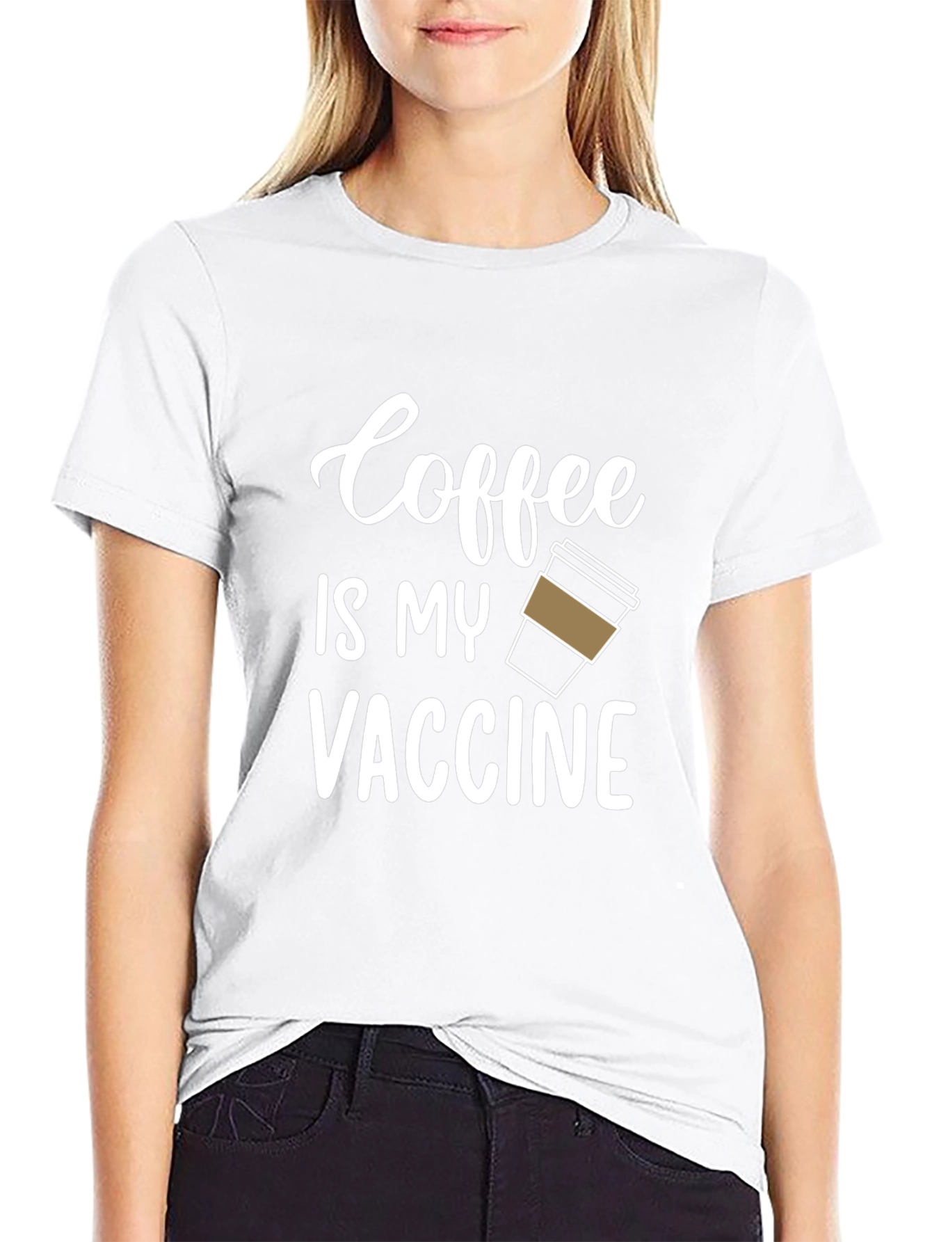 Black Coffee is My Vaccine T-Shirt - Funny Graphic Tee view 9