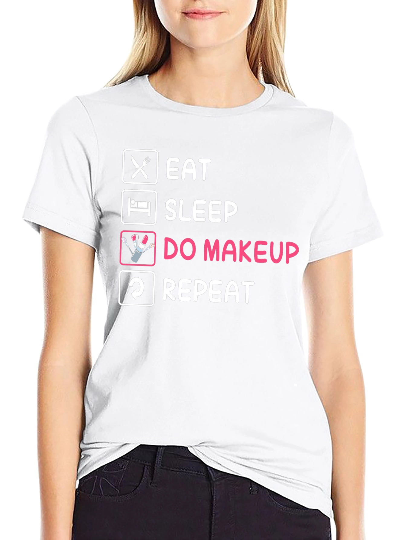Black Eat Sleep Do Makeup Repeat T-Shirt view 9
