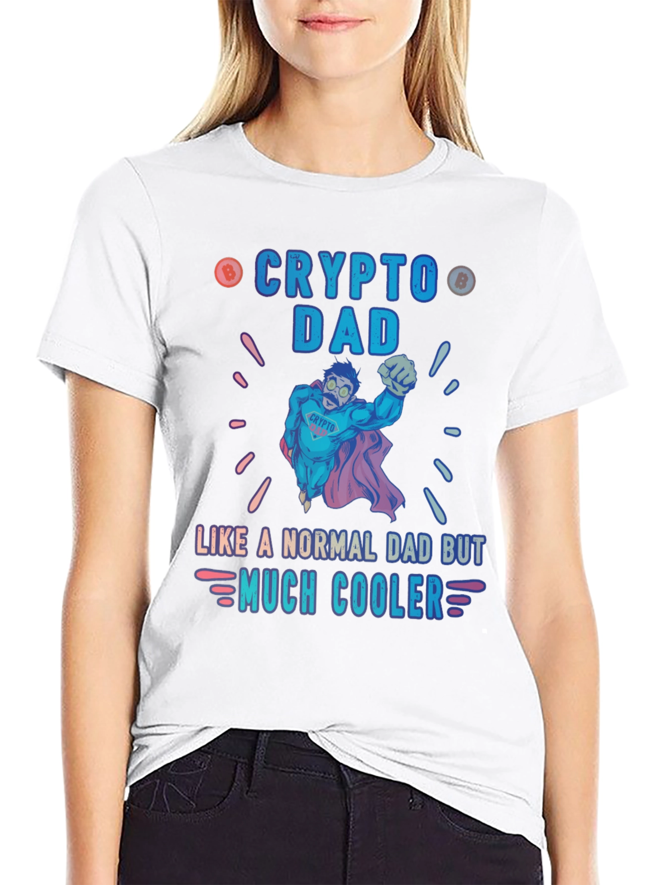 Black Crypto Dad T-Shirt - Like a Normal Dad But Much Cooler view 9