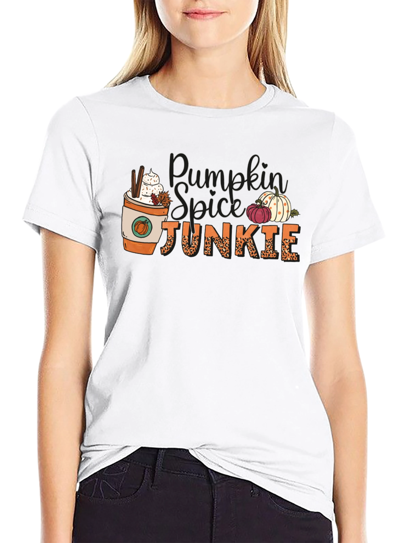 Black Pumpkin Spice Junkie Black Tee view 9