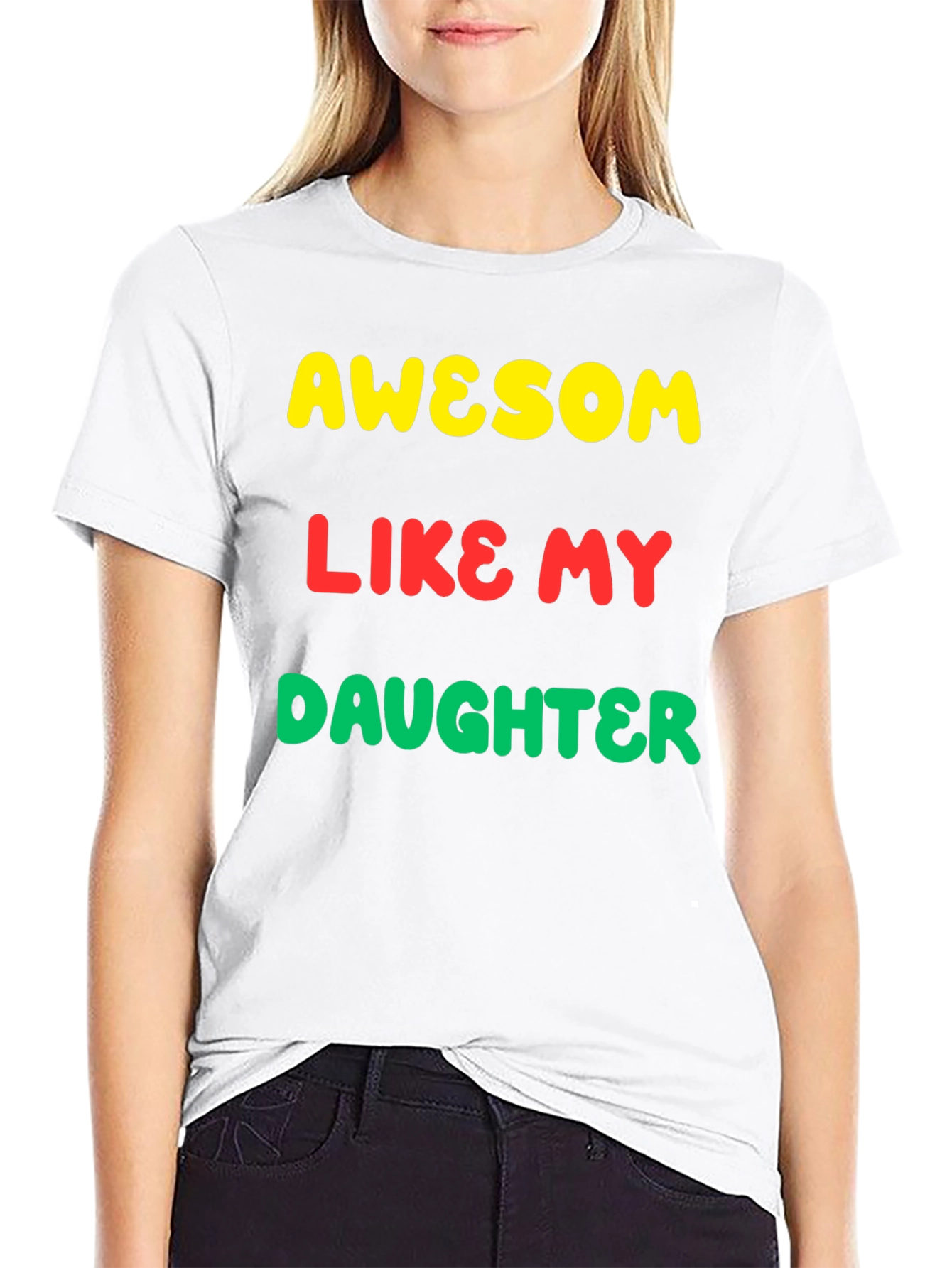 Black Awesome Like My Daughter Graphic Tee view 9