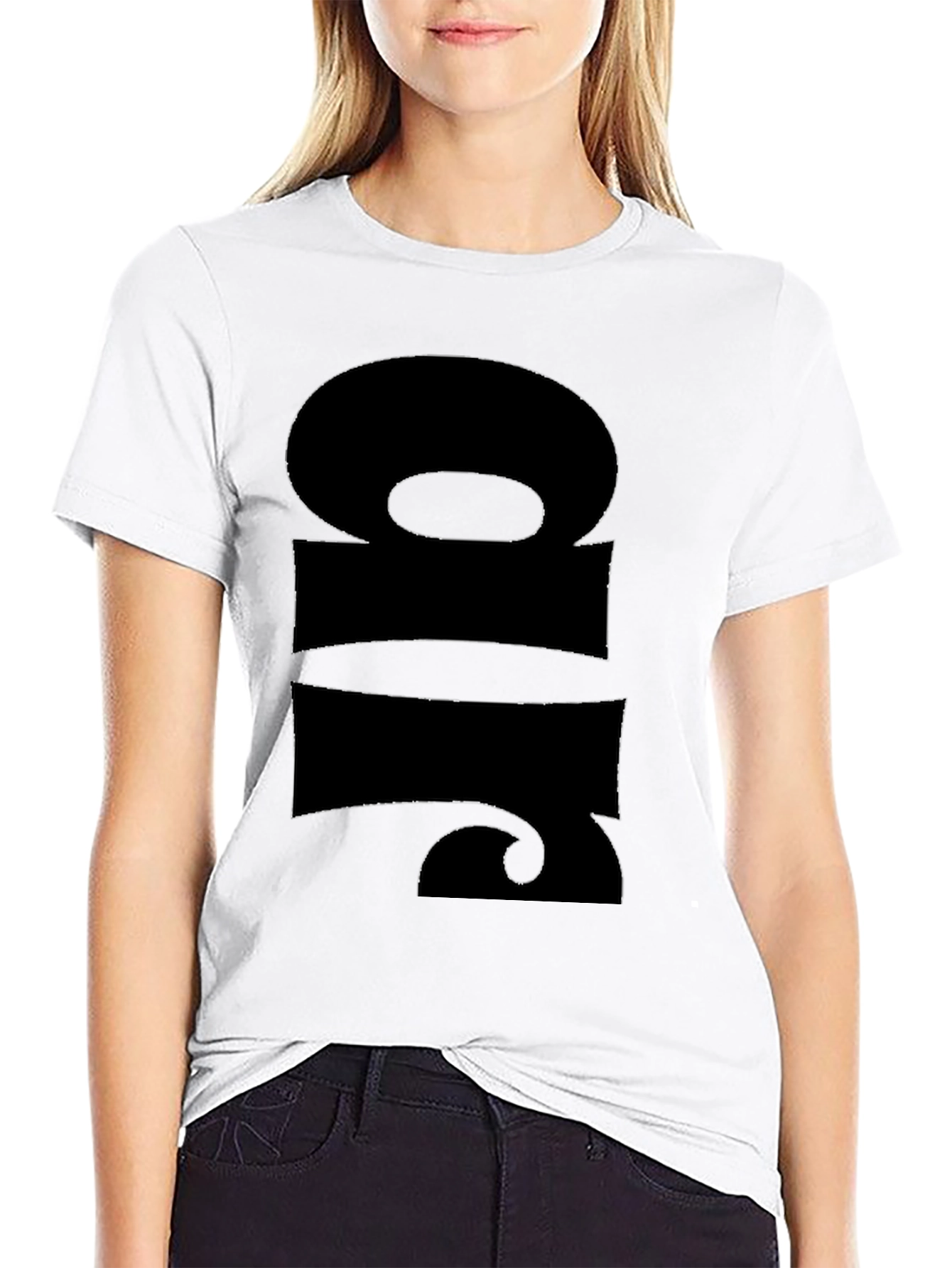 Black Bold Graphic Print Black T-Shirt view 9