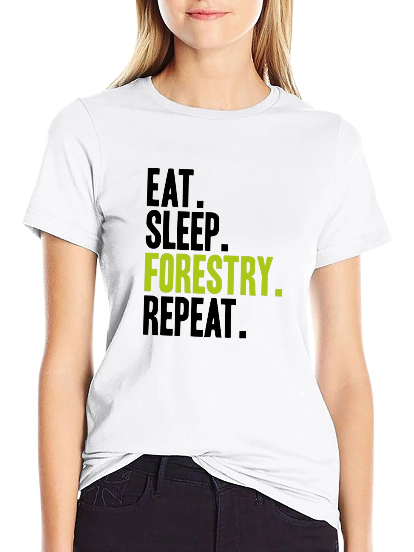 Black Eat Sleep Forestry Repeat T-Shirt view 9
