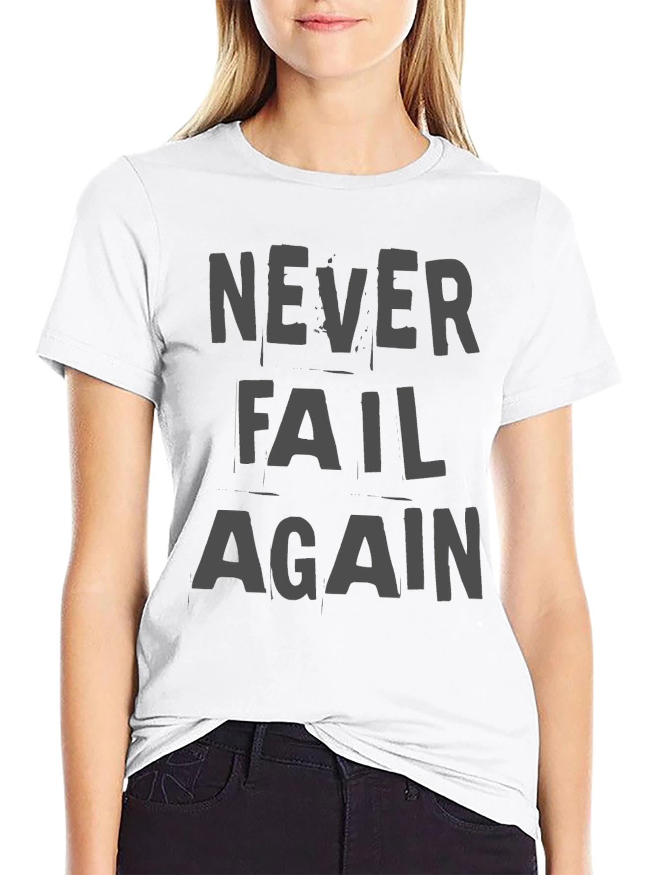 Black Never Fail Again Graphic T-Shirt view 9