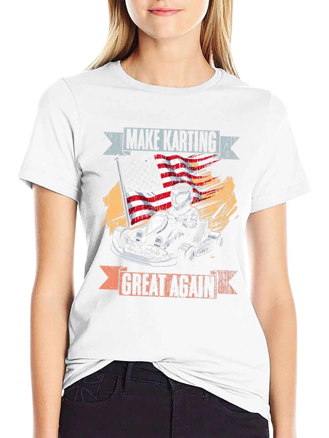 Black Make Karting Great Again Graphic Tee view 9