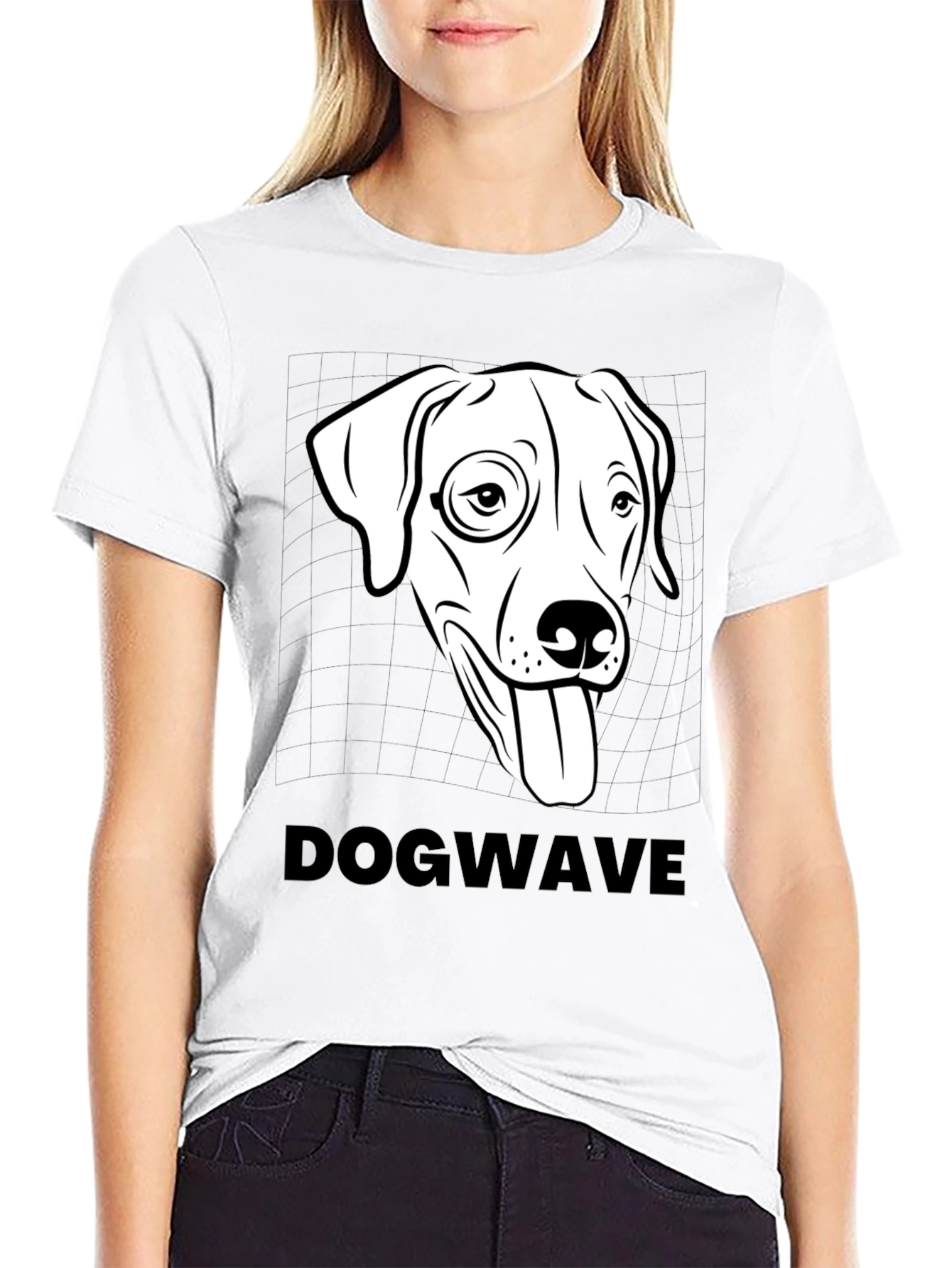 Black Dogwave Graphic Tee - Cool Canine T-Shirt view 9