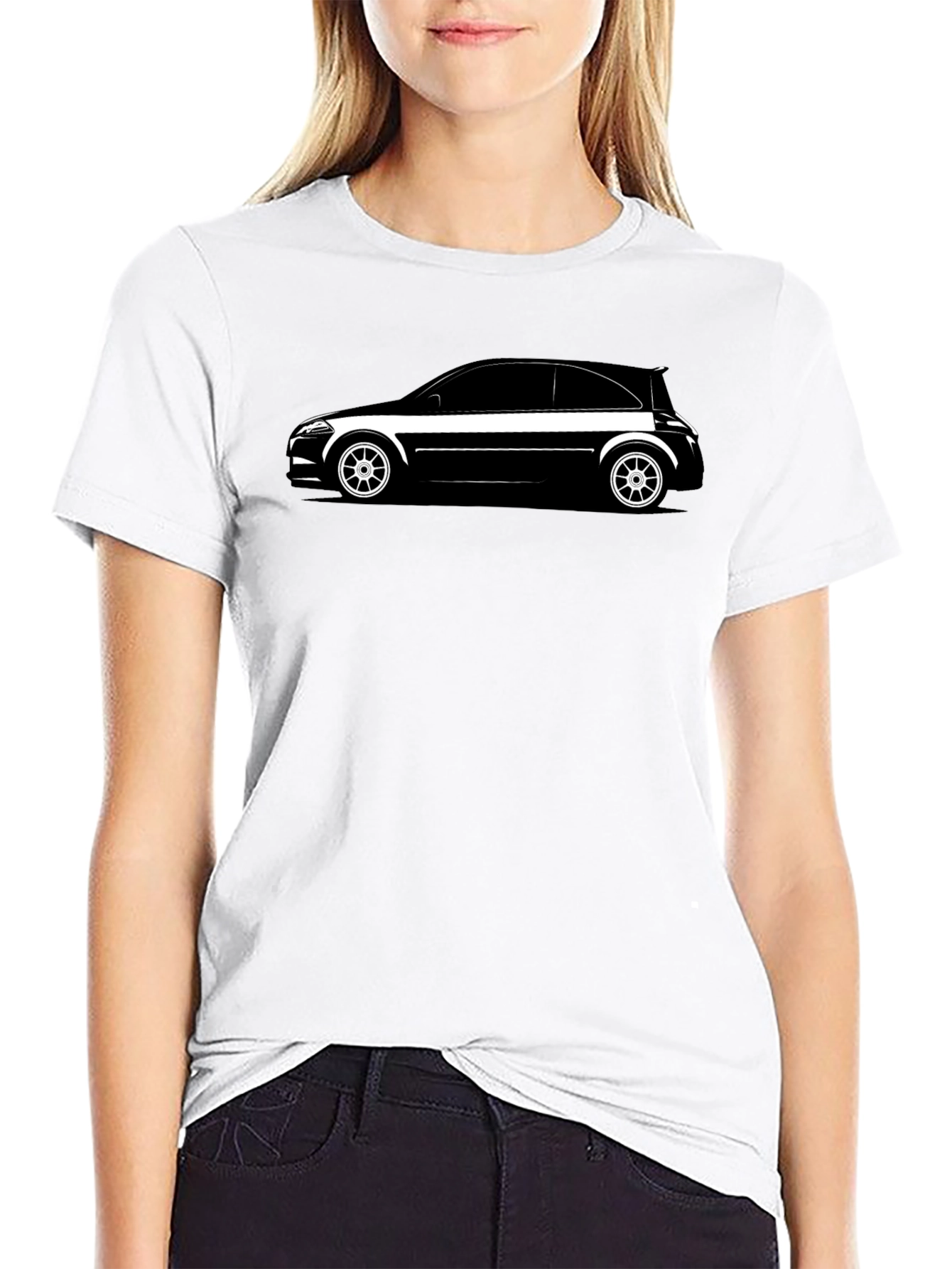 Black Sleek Black Car Graphic Tee view 9
