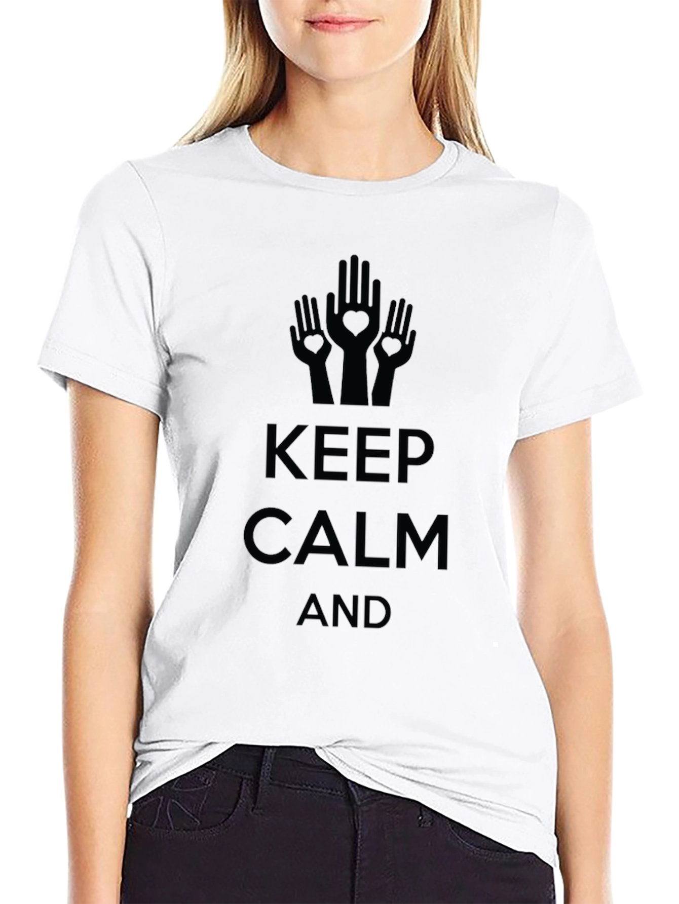 Black Keep Calm Graphic Tee - Black Cotton Blend view 9