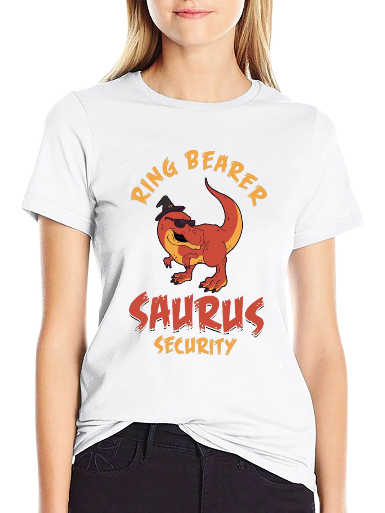 Black Ring Bearer Saurus Security T-Shirt view 9