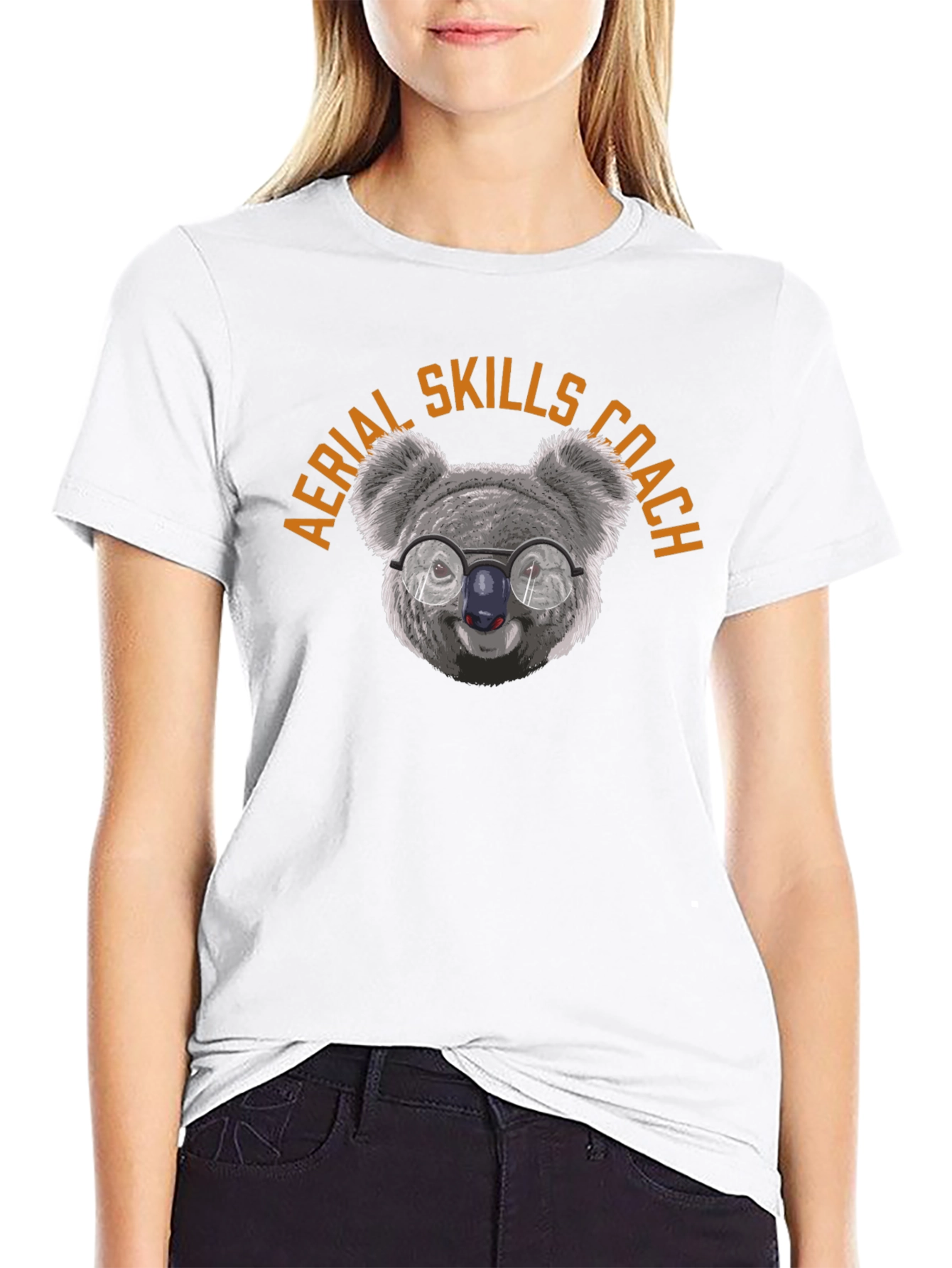 Black Aerial Skills Coach Koala T-Shirt view 9