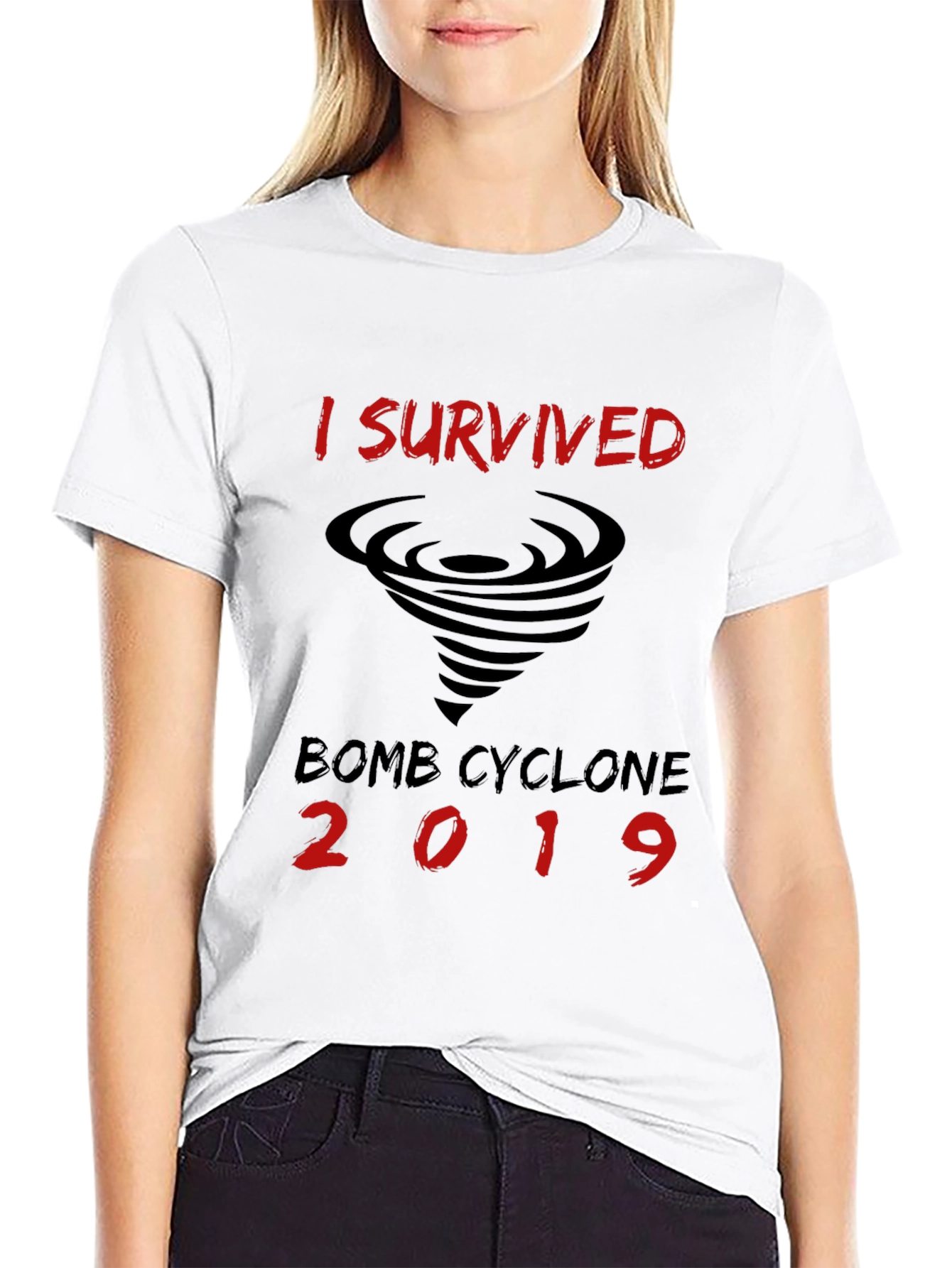 Black I Survived Bomb Cyclone 2019 T-Shirt view 9